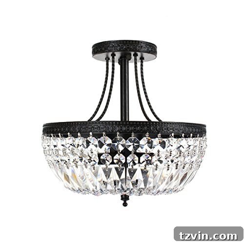 Antique Gold Frosted Crystal Light Fixture Reimagined 4 Black and Glass Light Fixture