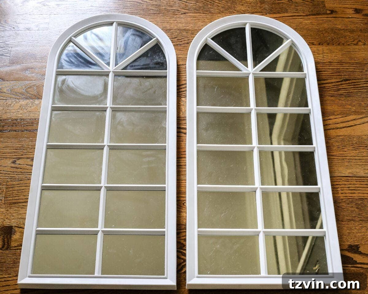 Finished antique gold mirror makeover