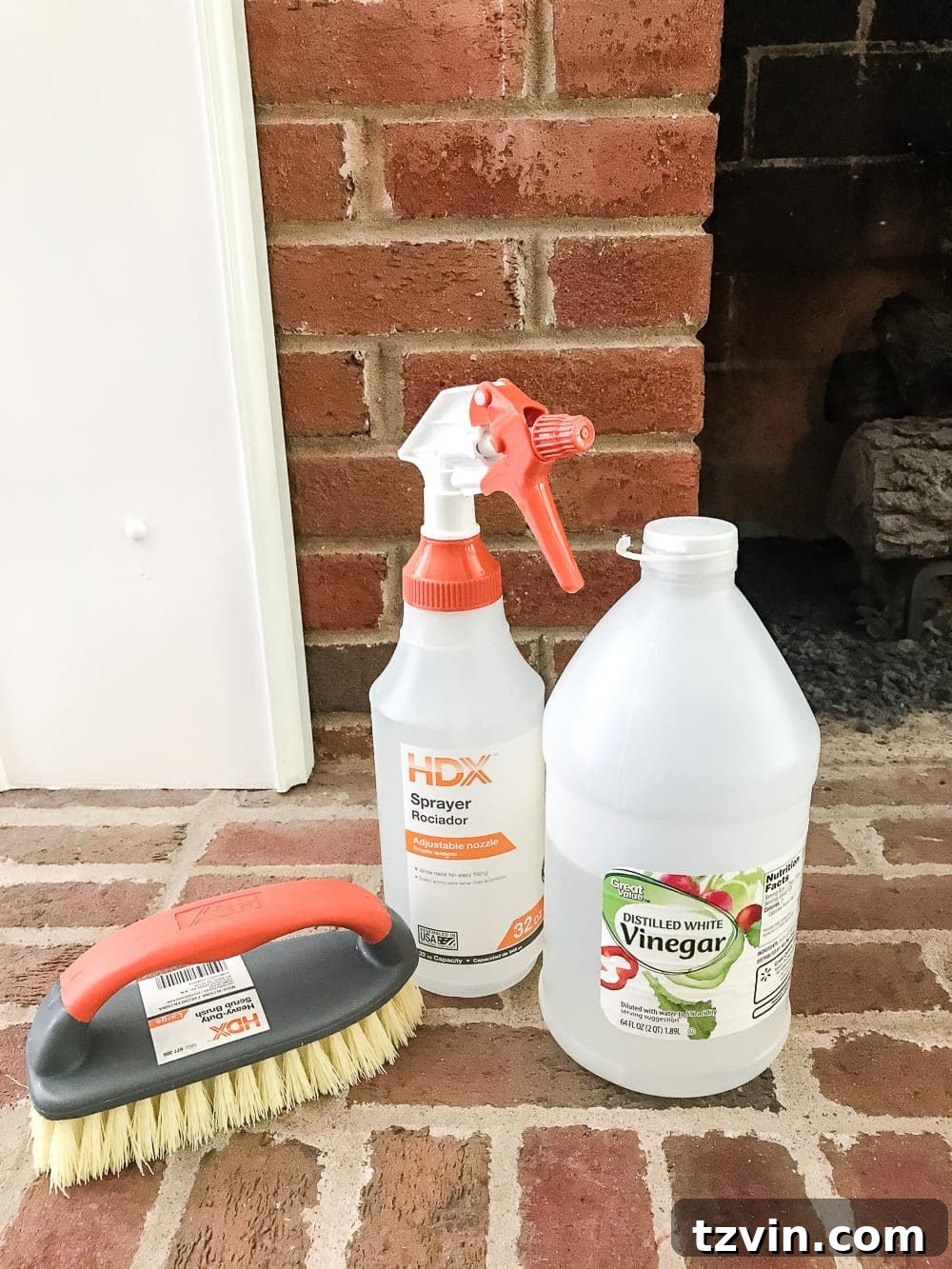 using vinegar to clean a brick fireplace