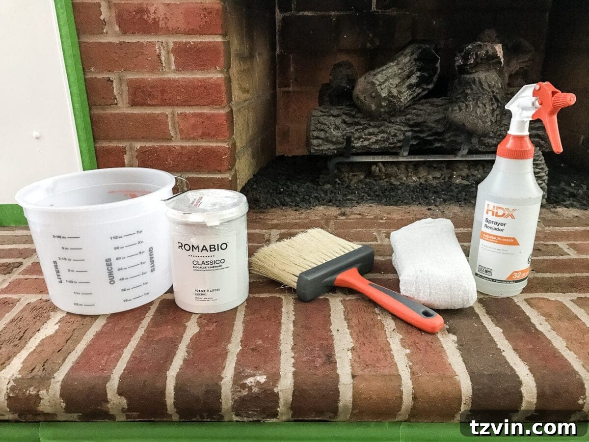 brick limewashing supplies