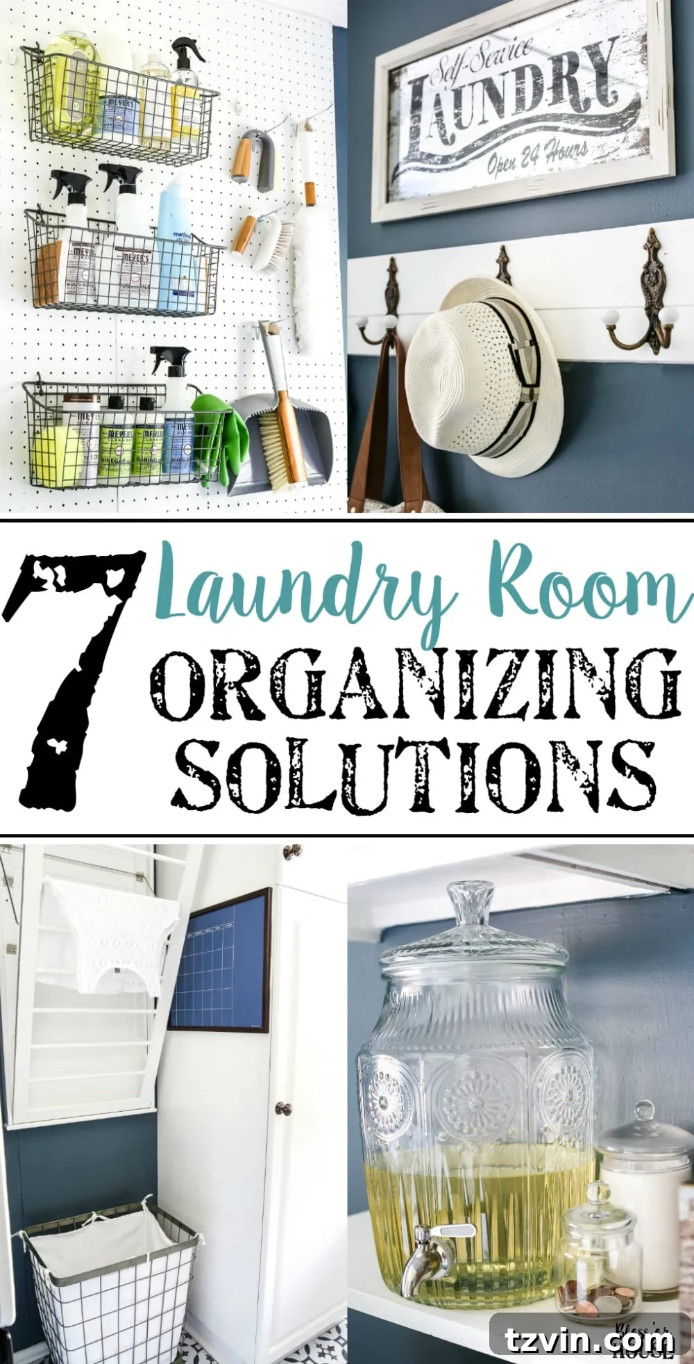 Ultimate Guide to Laundry Room Organizing Solutions | blesserhouse.com - Pin these 7 essential items and ideas to organize cleaning supplies, laundry, and household tools for an efficient space.