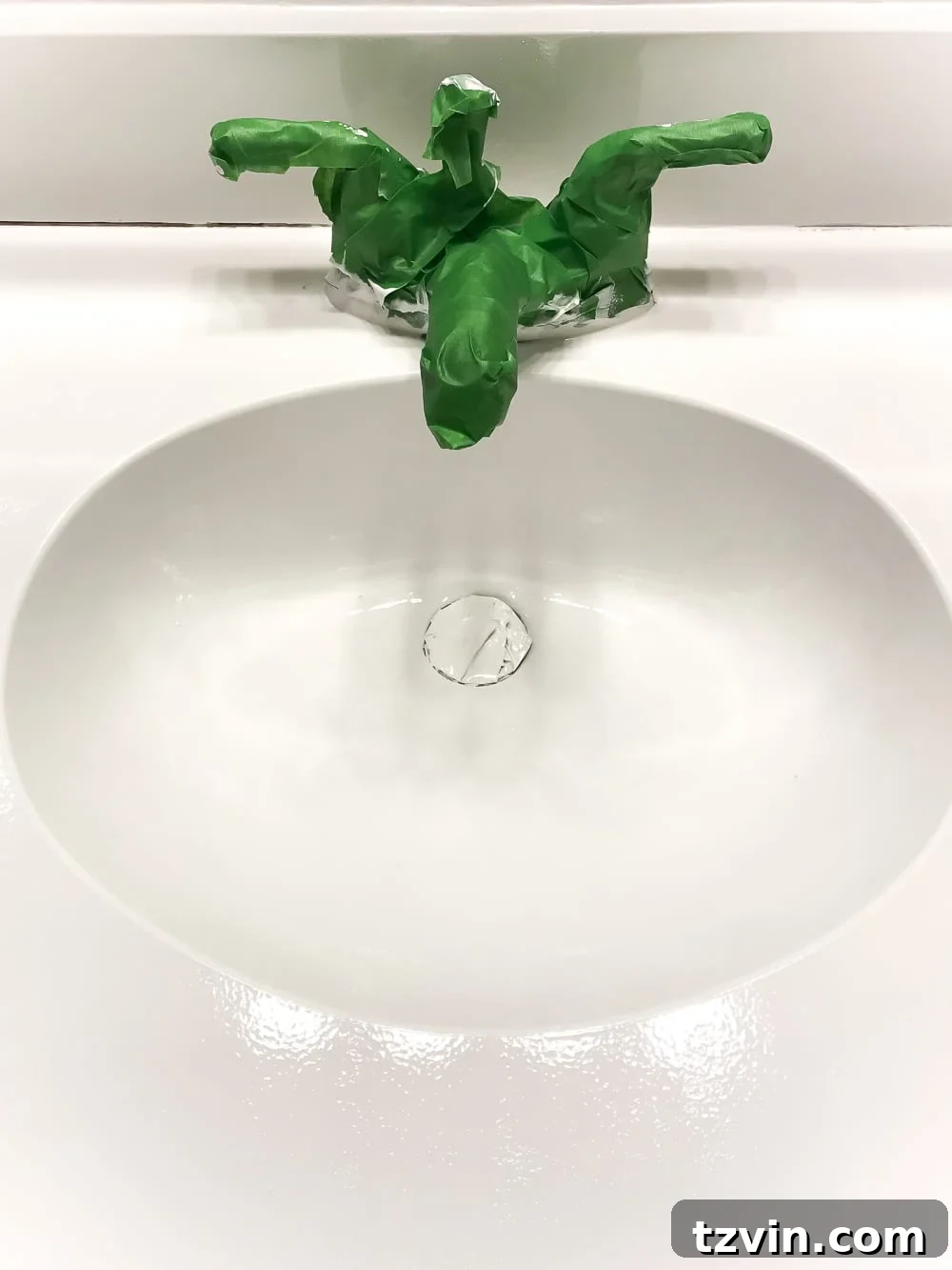 Transform Your Bathroom Counter with Paint 16 painted sink countertop with epoxy paint after multiple coats