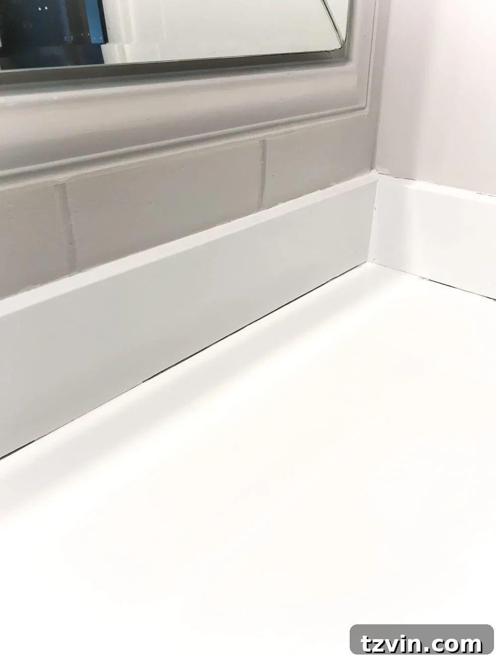 Transform Your Bathroom Counter with Paint 17 painted bathroom sink countertop after drying and tape removal