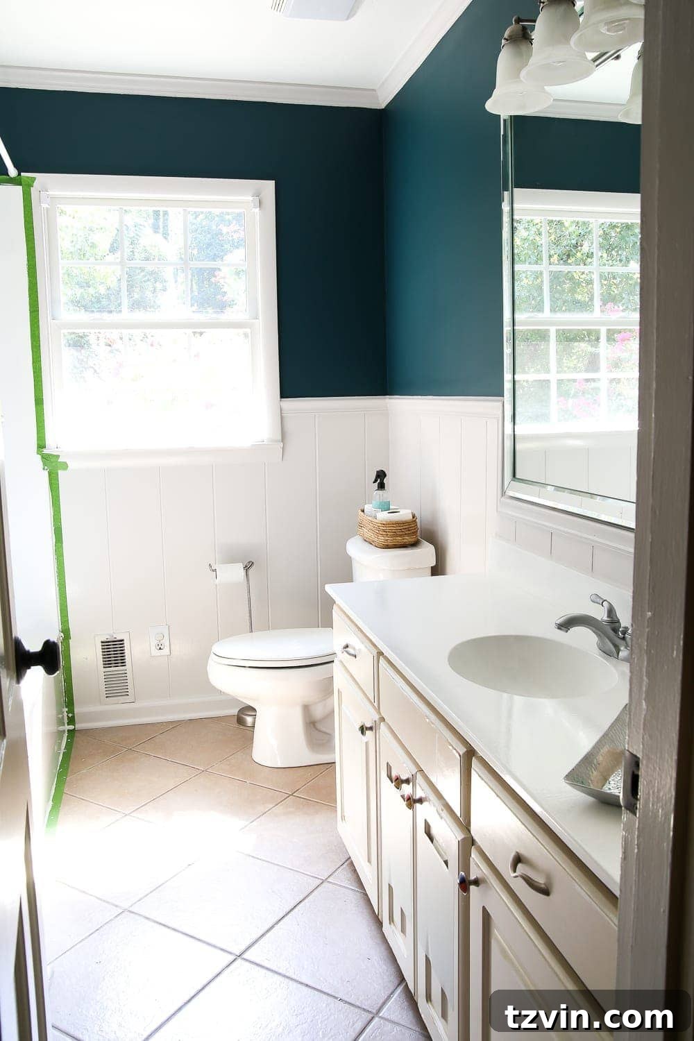 Transform Your Bathroom Counter with Paint 21 the newly painted bathroom sink countertop in bright white