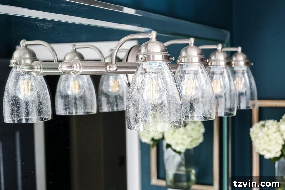 Effortless Light Fixture Update 5 The Easiest Way to Refresh a Light Fixture | blesserhouse.com - One simple way to refresh a bathroom vanity light fixture inexpensively and in under 5 minutes without any electrical work. #lightfixture #simplediy