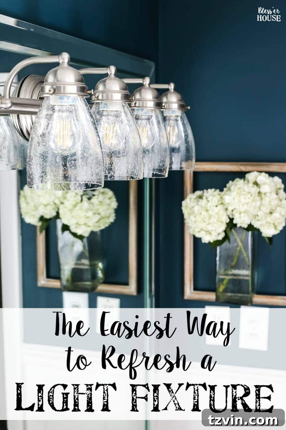 Effortless Light Fixture Update 7 The Easiest Way to Refresh a Light Fixture | blesserhouse.com - One simple way to refresh a bathroom vanity light fixture inexpensively and in under 5 minutes without any electrical work. #lightfixture #simplediy