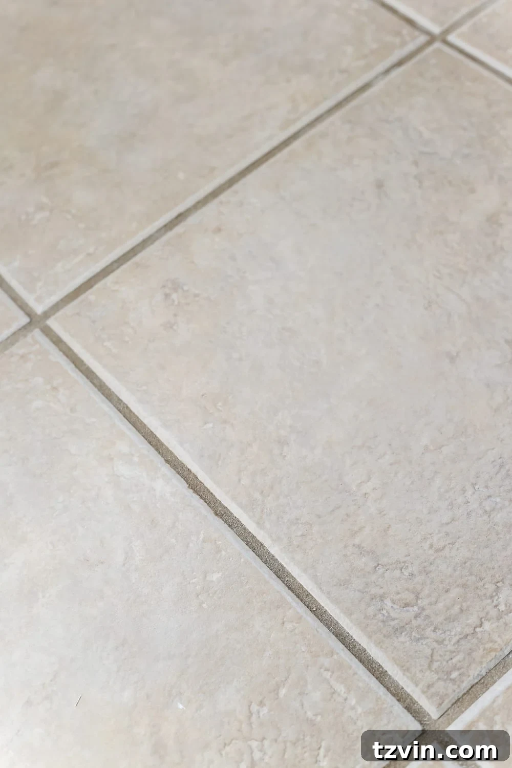 Renewing Painted Tile Grout 5 Clean and Dry Grout Lines Ready for Refresh - Essential preparation for painting grout.