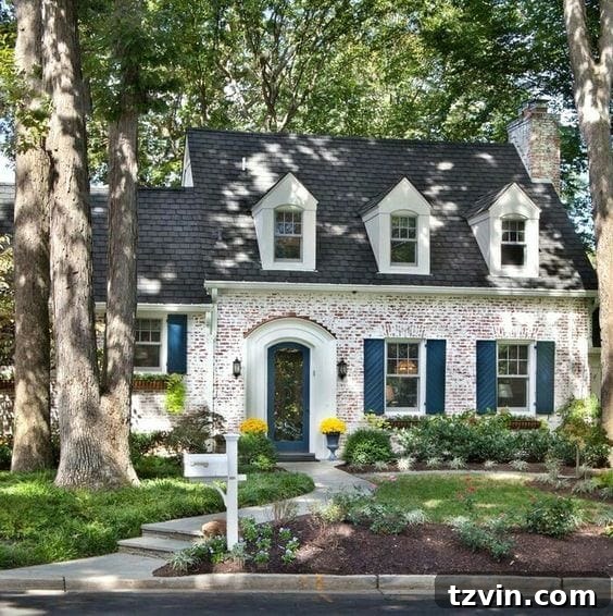 Transforming Brick Exteriors with Limewash 13 Limewash Brick Exterior Plans | blesserhouse.com - A full exterior brick house makeover plan using real slaked limewash paint and trim color options for a classic European look.