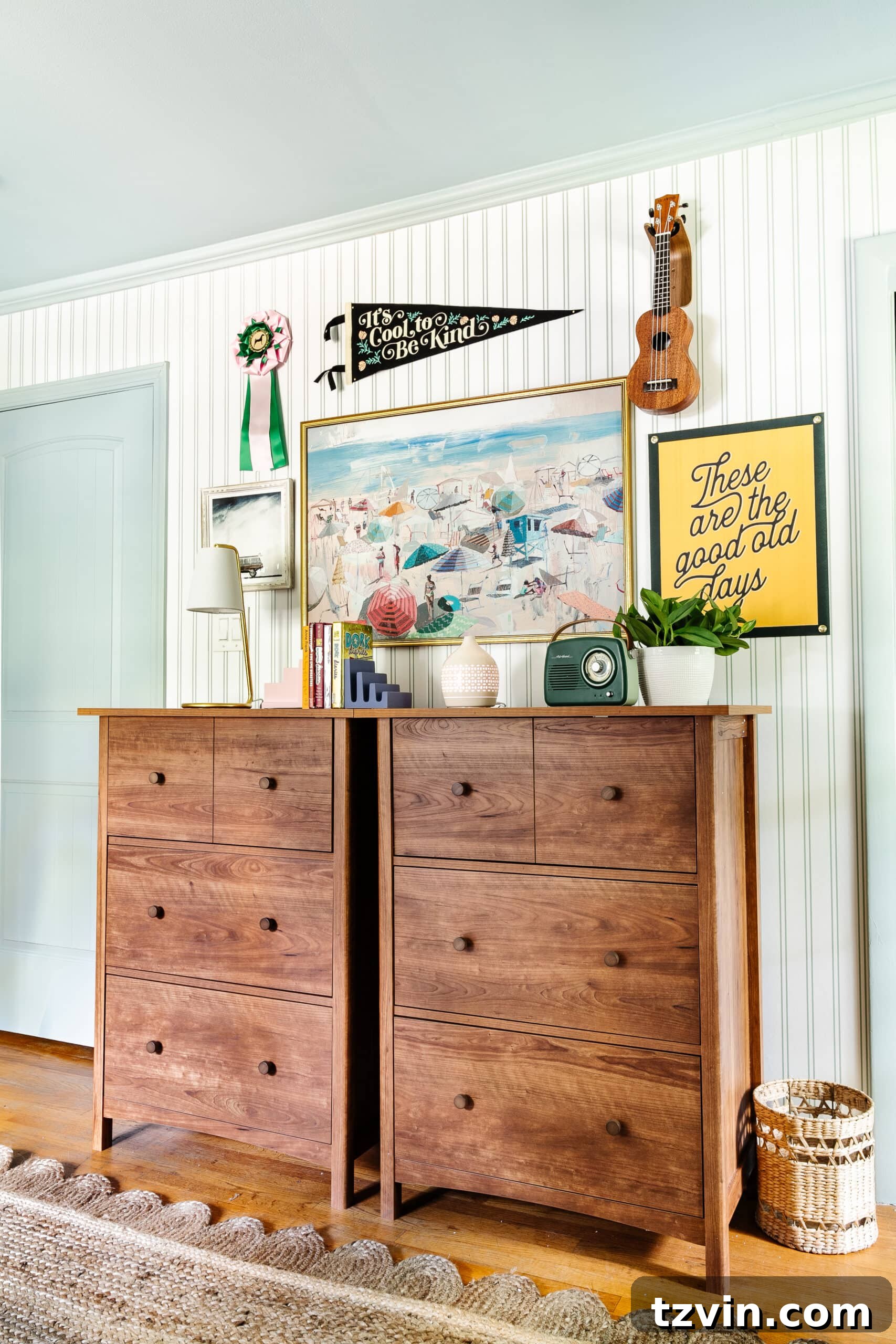 Perfect Gallery Wall Installation 13 kids gallery wall above a dresser