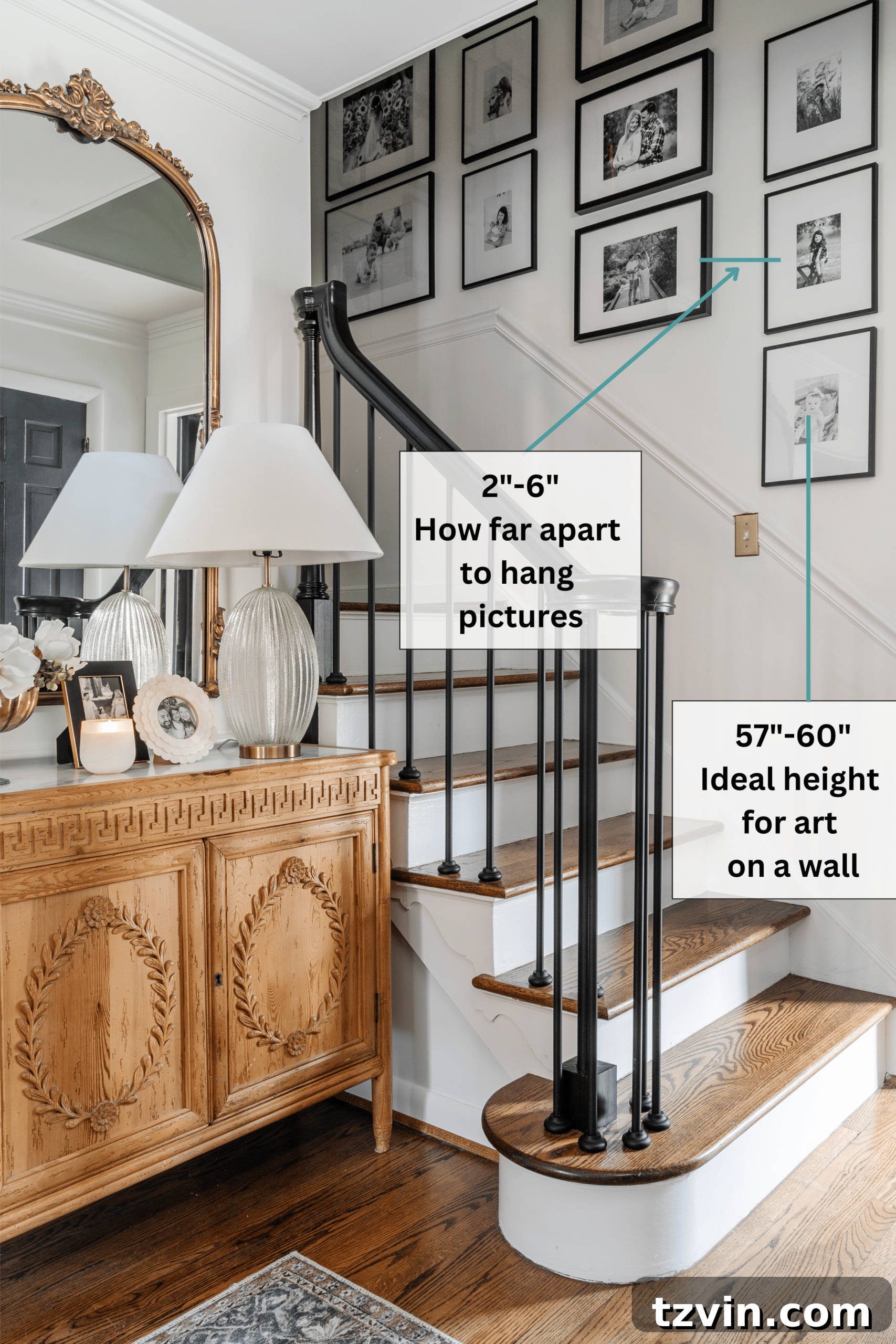 Perfect Gallery Wall Installation 18 measurements for hanging picture frames on a wall