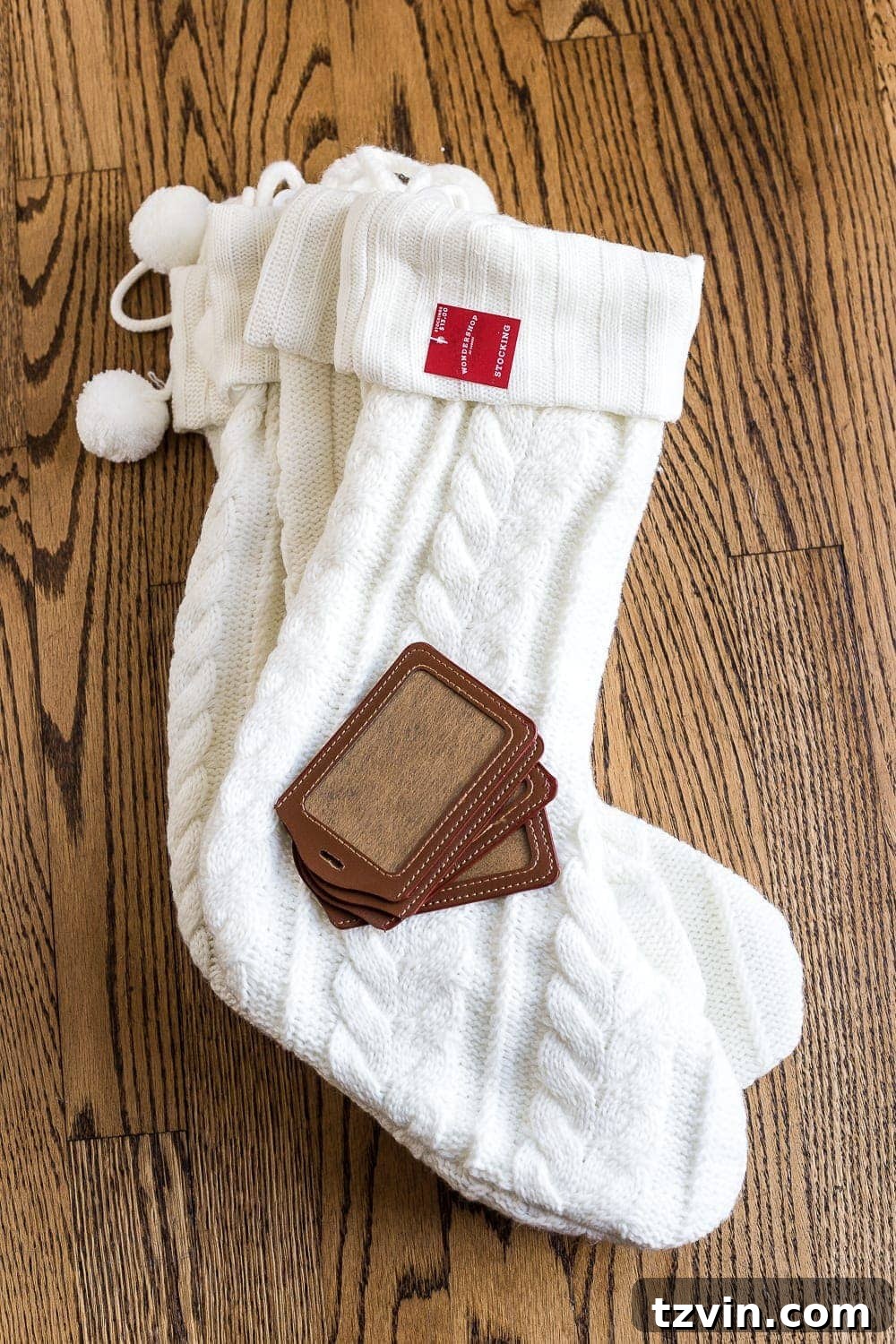 Personalized Printable Stocking Tags Made Simple 3 DIY Personalized Stocking Tags & Printable Name Labels | blesserhouse.com - An inexpensive and chic way to make your own stocking tags plus free name label printables. #christmasstockings #stockings #christmasprintable