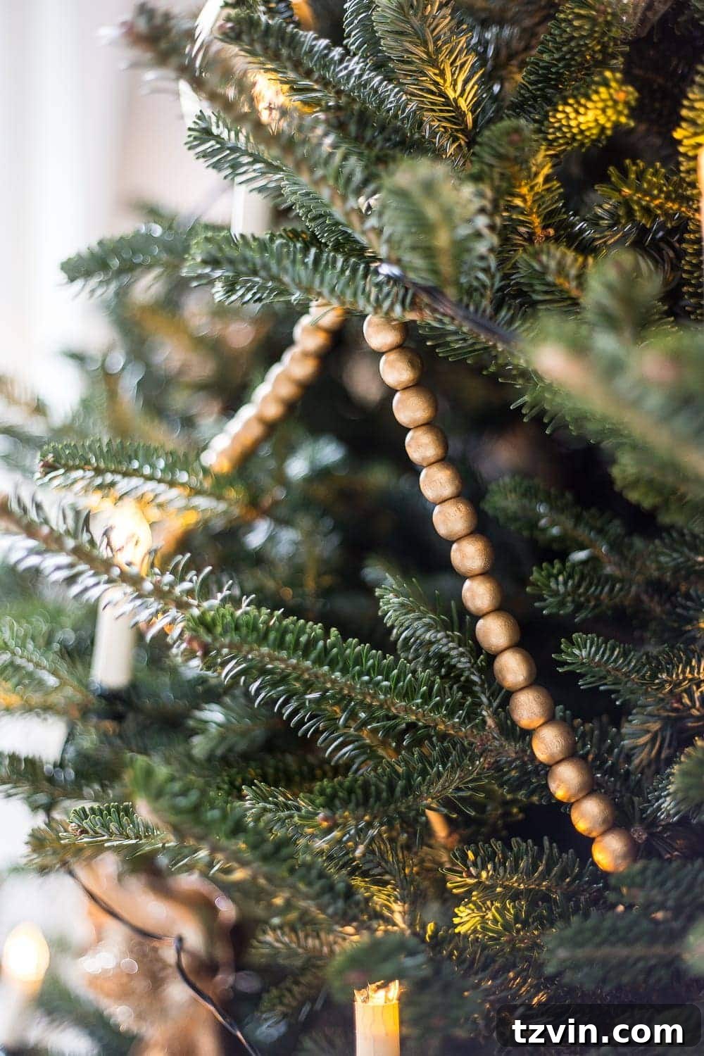 wooden garland painted gold
