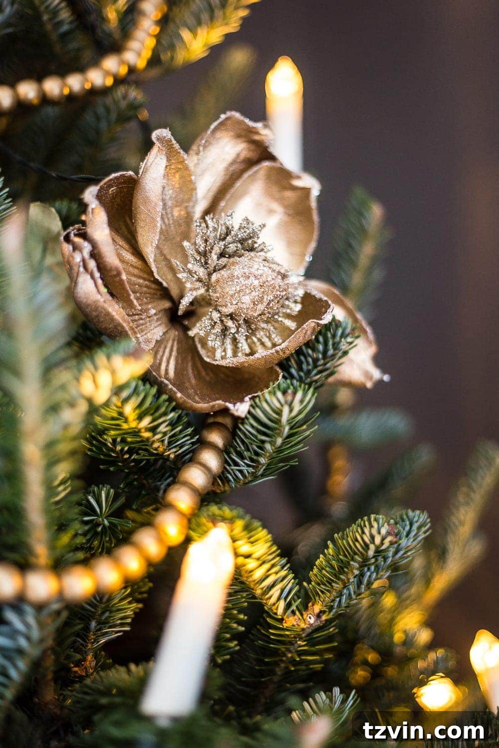 faux flowers as ornaments
