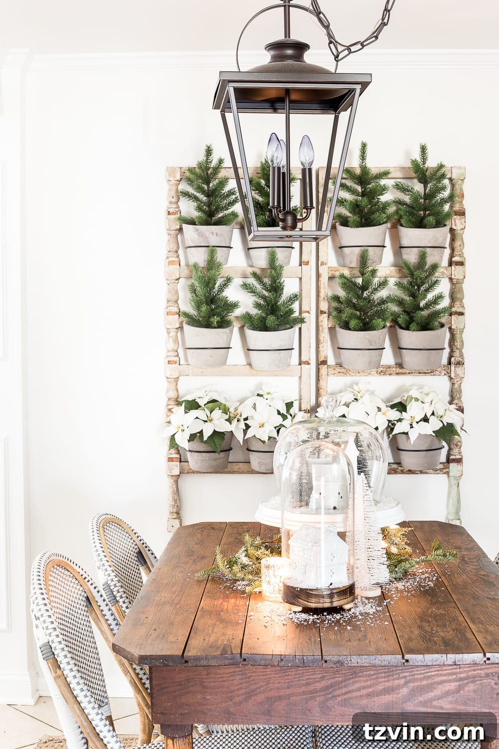 Warm and inviting neutral Christmas living room captured in soft focus, highlighting the cozy ambiance and simple holiday decor.