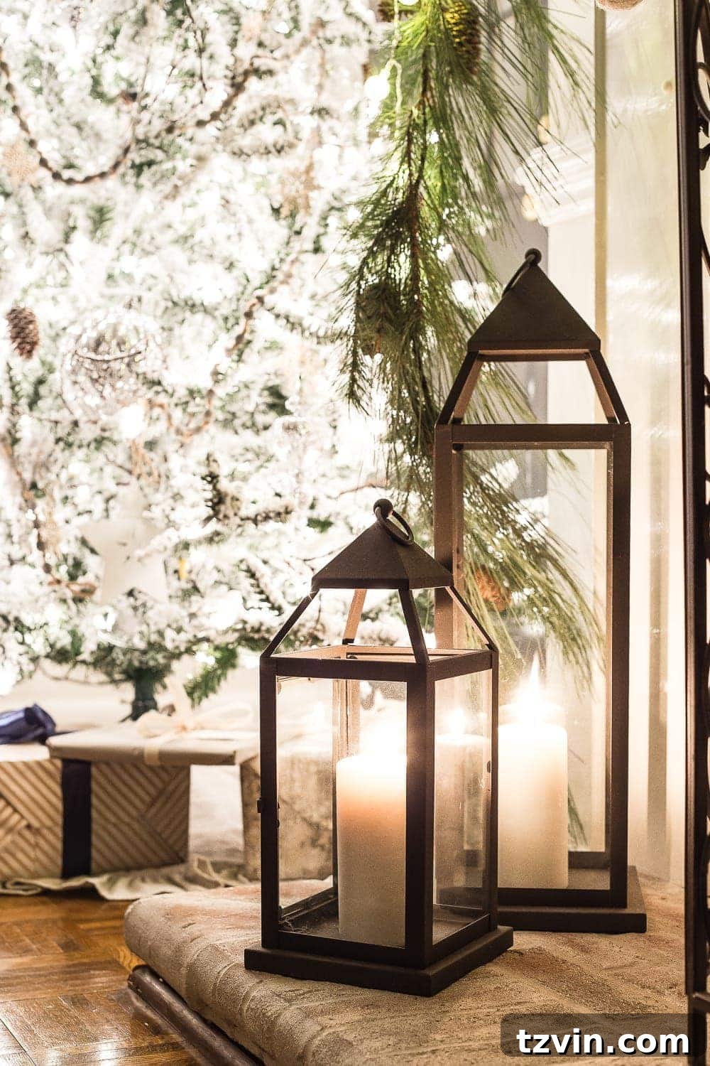 Glow of Christmas: A Candlelight Tour 14 Christmas Night Candlelight Tour | blesserhouse.com - A Christmas night time candlelight home tour with neutral, classic decorating ideas. #christmasdecor #christmascandlelight #christmashometour #candlelighttour