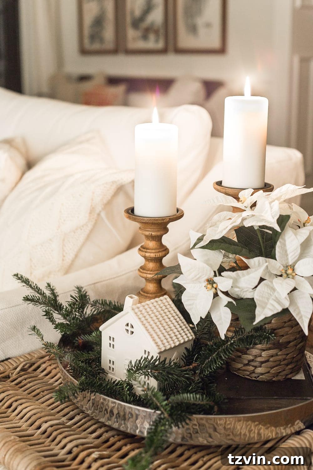 Glow of Christmas: A Candlelight Tour 15 Christmas Night Candlelight Tour | blesserhouse.com - A Christmas night time candlelight home tour with neutral, classic decorating ideas. #christmasdecor #christmascandlelight #christmashometour #candlelighttour