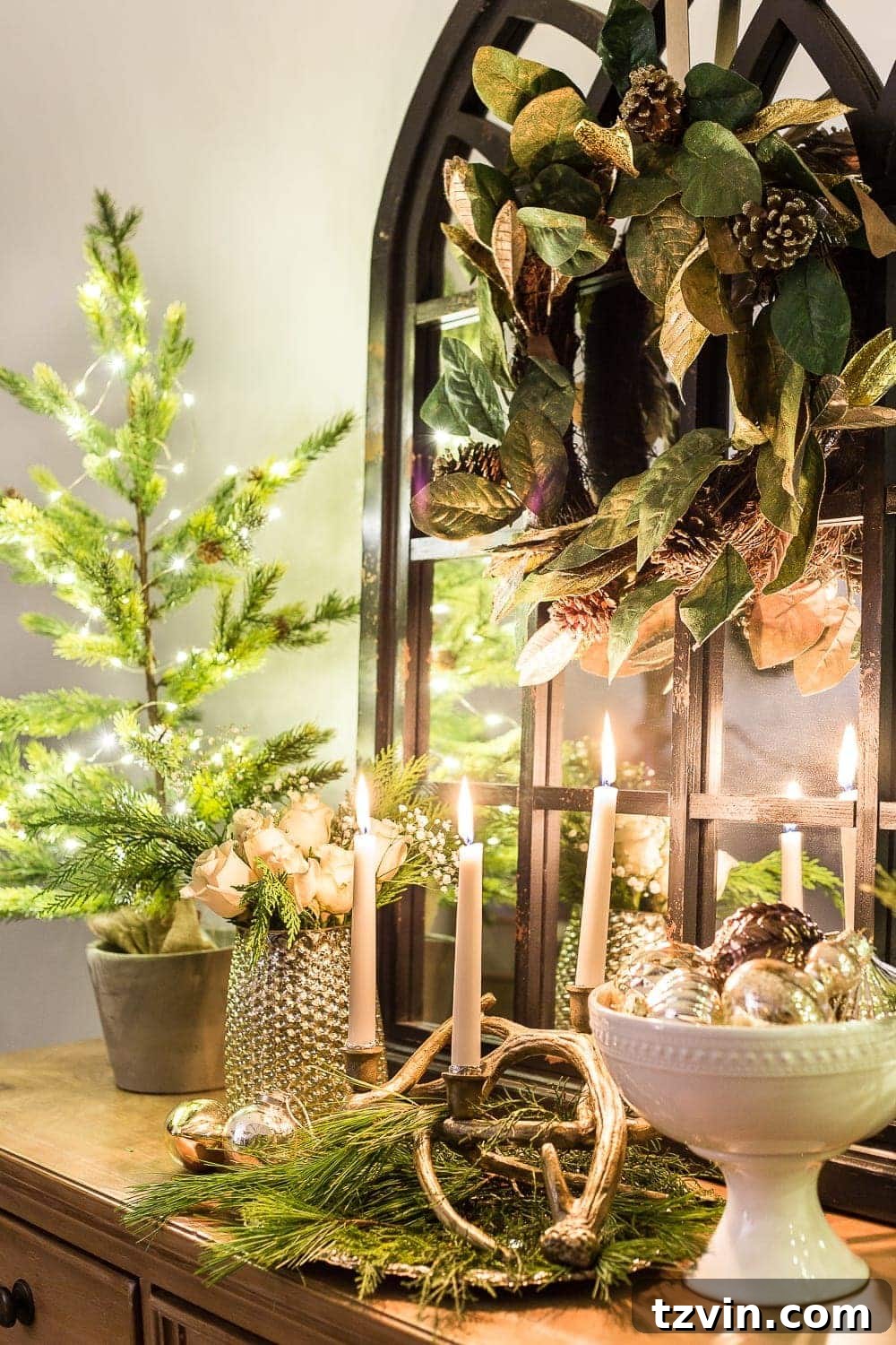 Glow of Christmas: A Candlelight Tour 19 Christmas Night Candlelight Tour | blesserhouse.com - A Christmas night time candlelight home tour with neutral, classic decorating ideas. #christmasdecor #christmascandlelight #christmashometour #candlelighttour