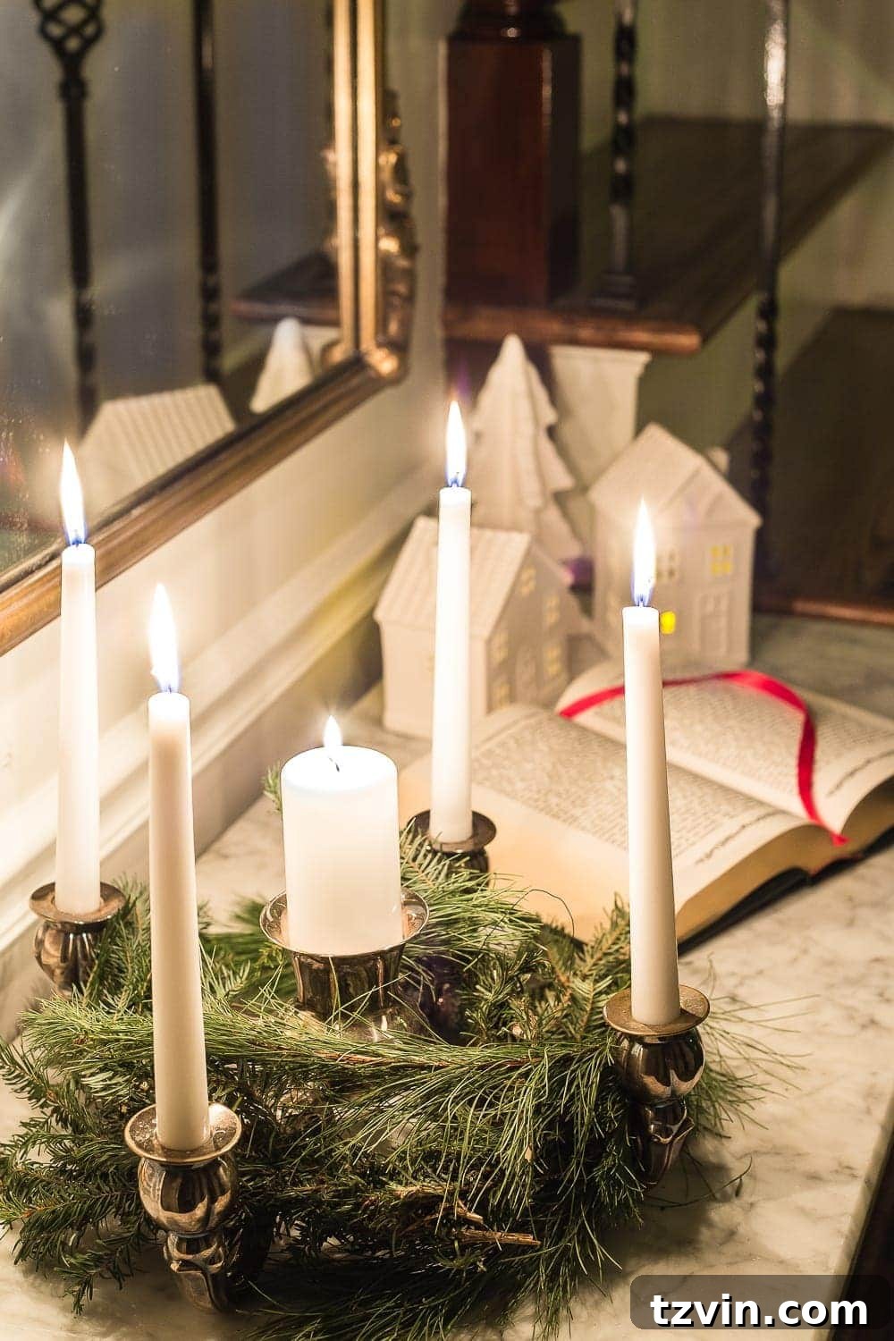 Glow of Christmas: A Candlelight Tour 6 Christmas Night Candlelight Tour | blesserhouse.com - A Christmas night time candlelight home tour with neutral, classic decorating ideas. #christmasdecor #christmascandlelight #christmashometour #candlelighttour