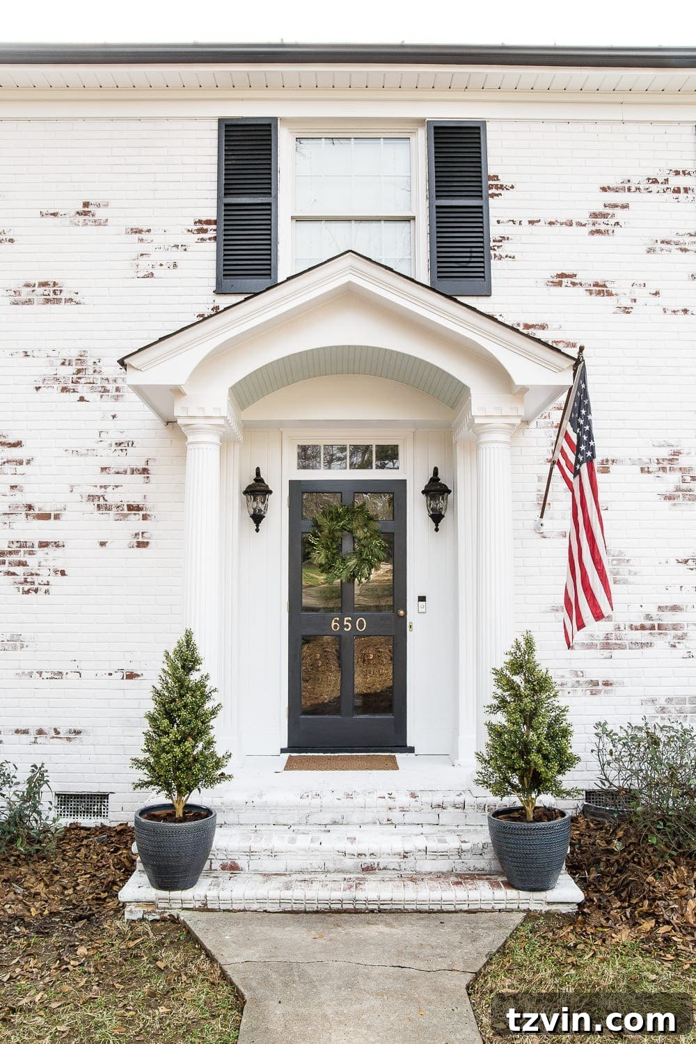 simple winter front porch