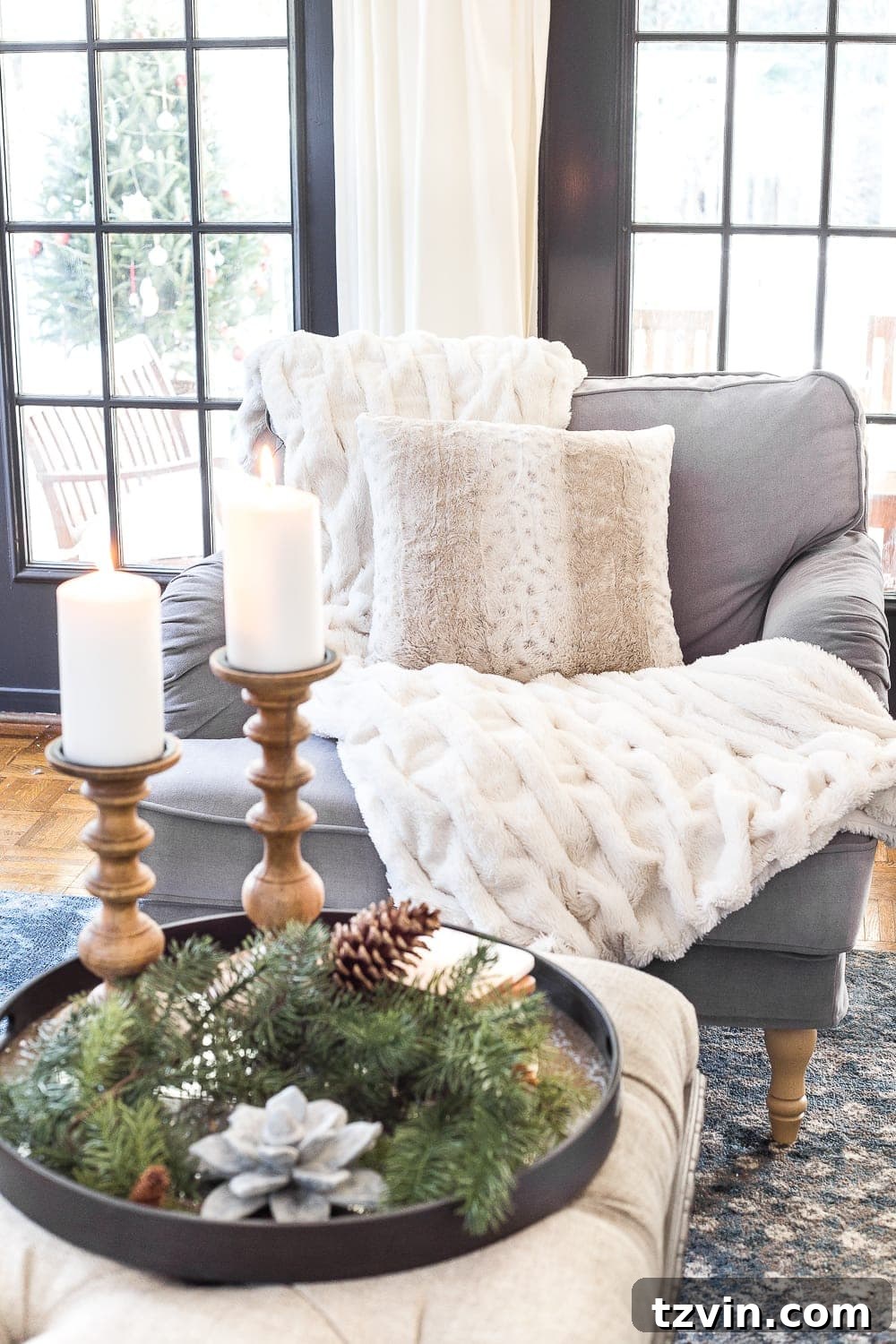 Rekindle Home Comfort After the Christmas Cheer 3 Snuggle up with faux fur and cable knit throws for ultimate post-Christmas coziness. Explore Hygge decor ideas for winter.