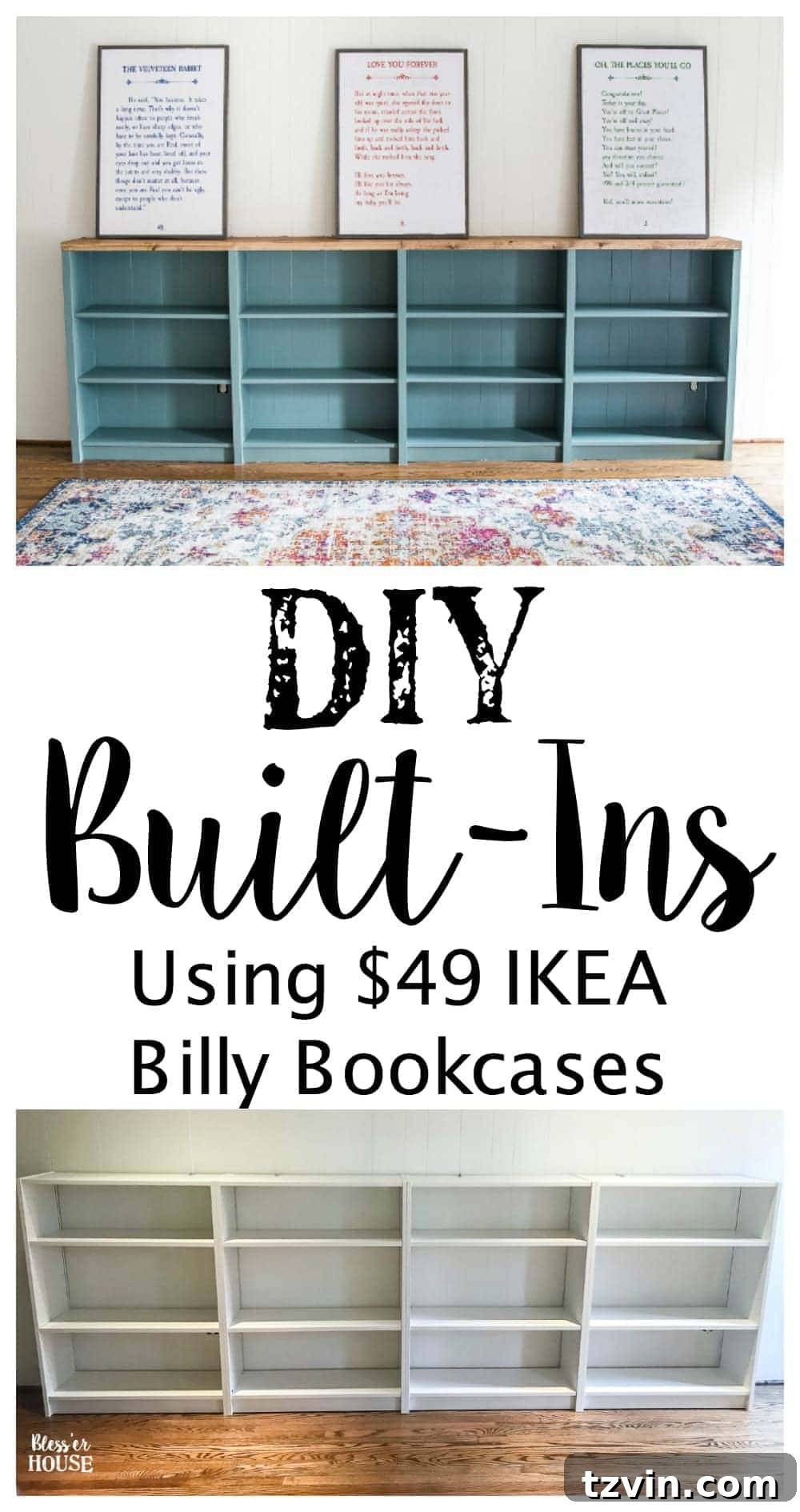 Custom Playroom Library Corner 26 Pin-worthy image: Finished IKEA Billy built-ins tutorial, showcasing a beautiful and functional home improvement project.