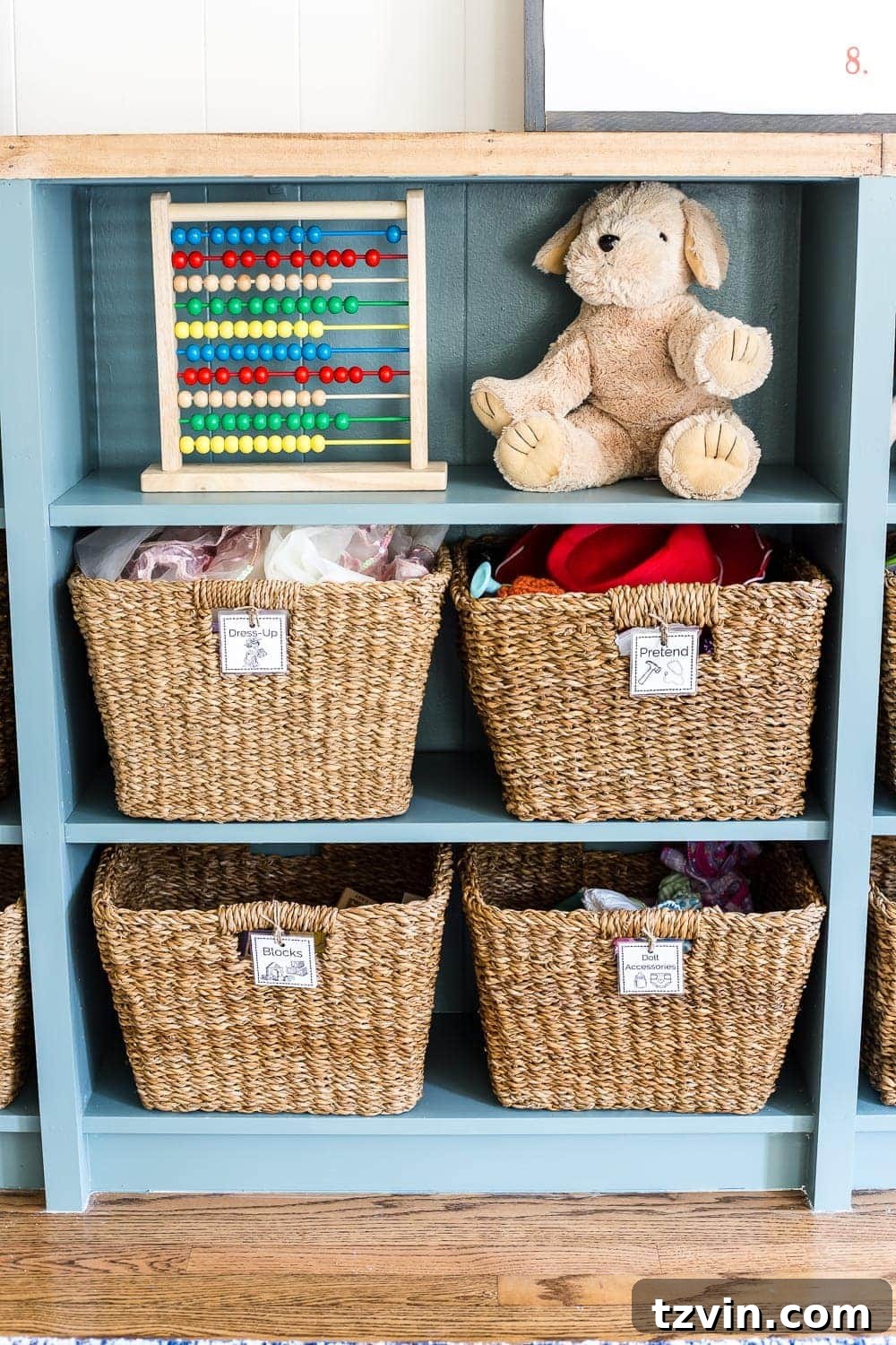 Playroom Organization: Printable Labels & Smart Storage 9 A free printable set of toy organization labels for bins with pictures and legible font to make clean up easier for pre-reading children. #playroom #toyorganization #organizing #toyorganizing #freeprintables #labels
