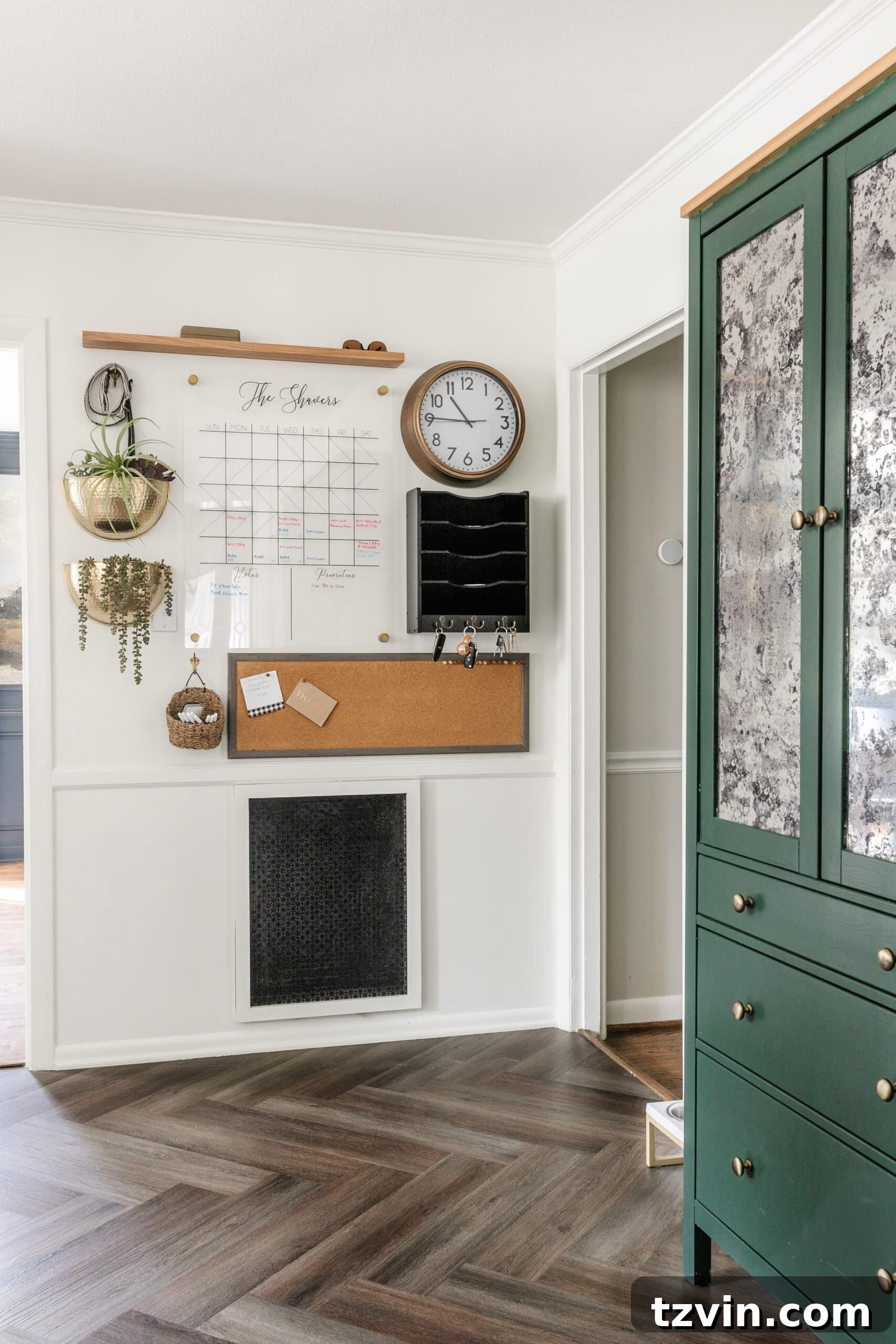 Organizing Your Family: Command Center Essentials 13 kitchen command center with wall calendar and bulletin board