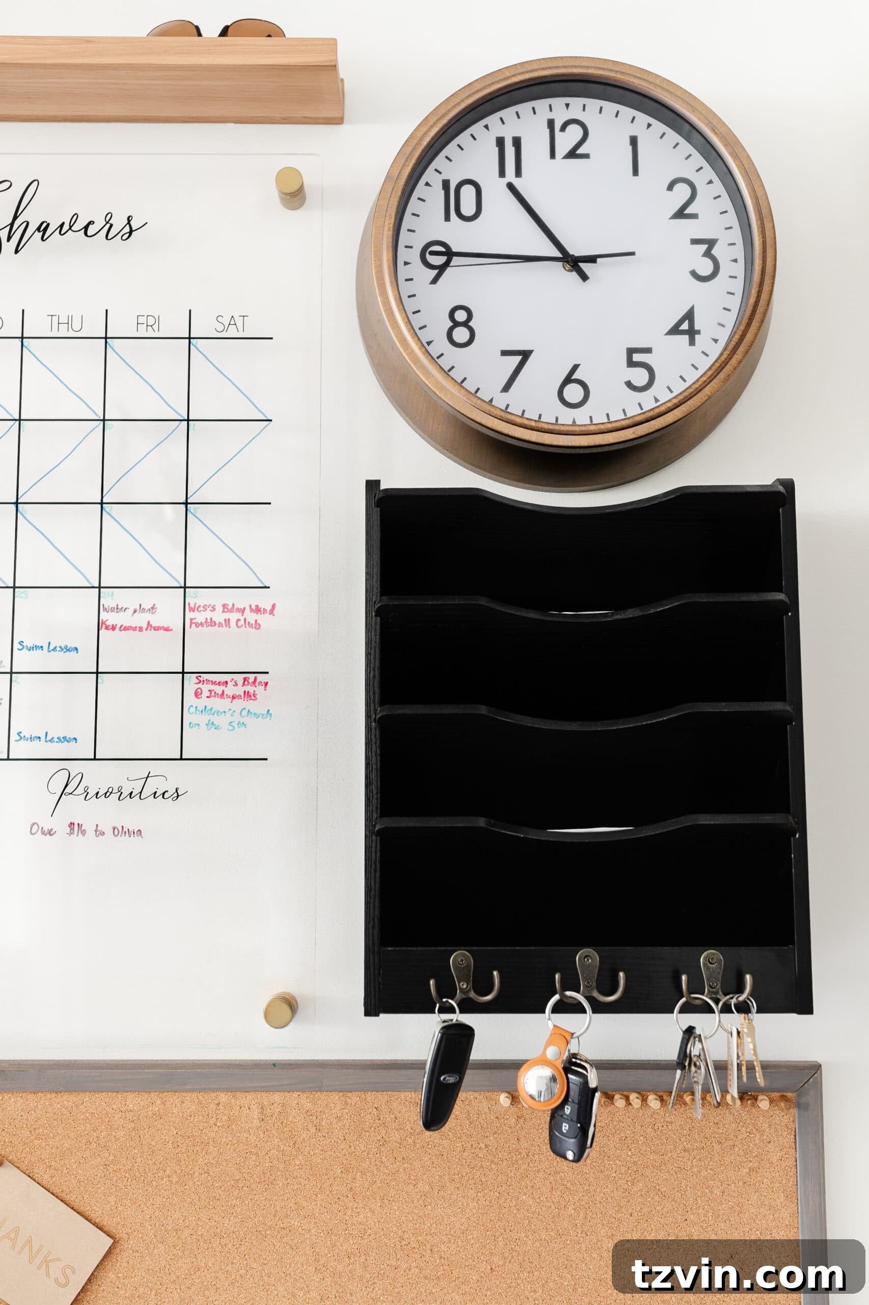 Organizing Your Family: Command Center Essentials 8 mail sorter and key rack wall organizer