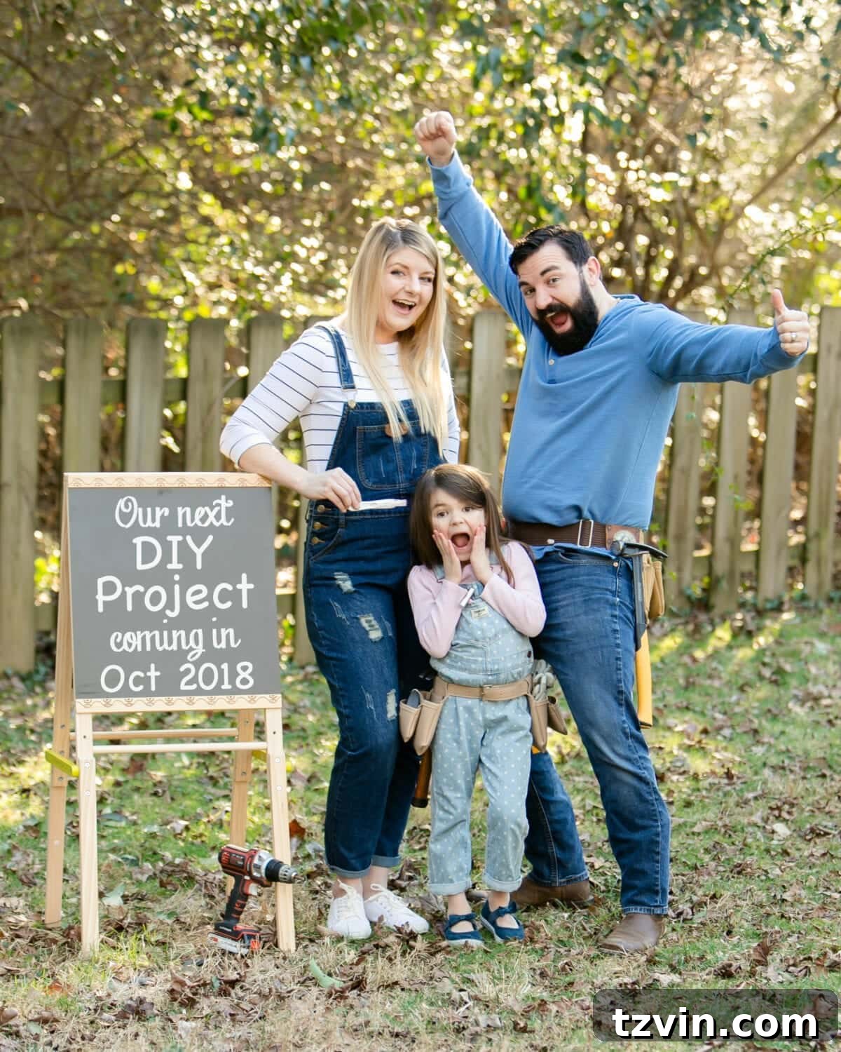 Our Next Epic DIY Challenge 2 Bless'er House pregnancy announcement - for the DIY project tackling couple #pregnancyannouncement