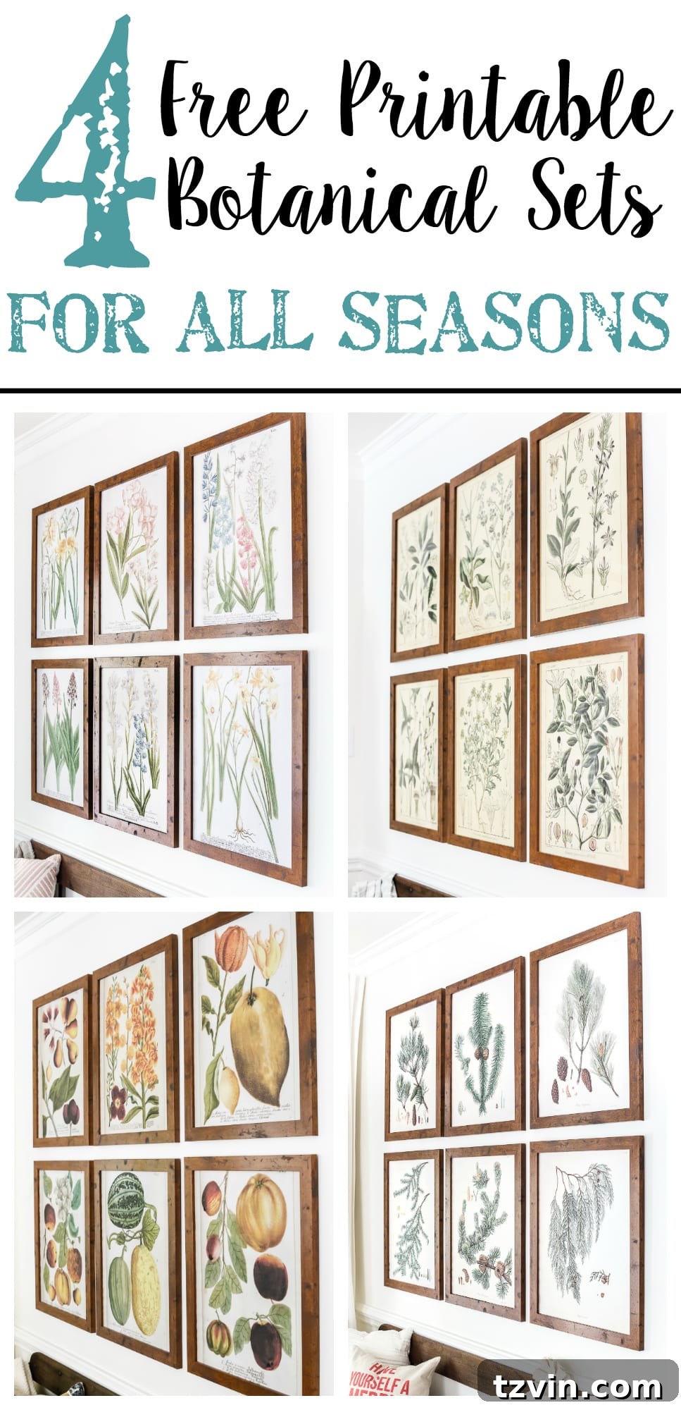 Botanical Print Sets Seasons