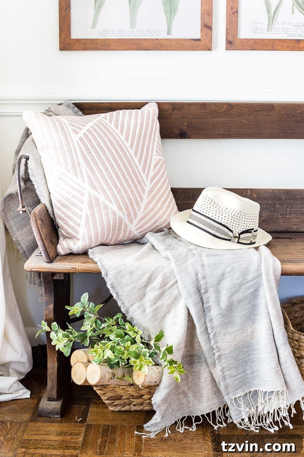 Wagon Bench and Spring Decor