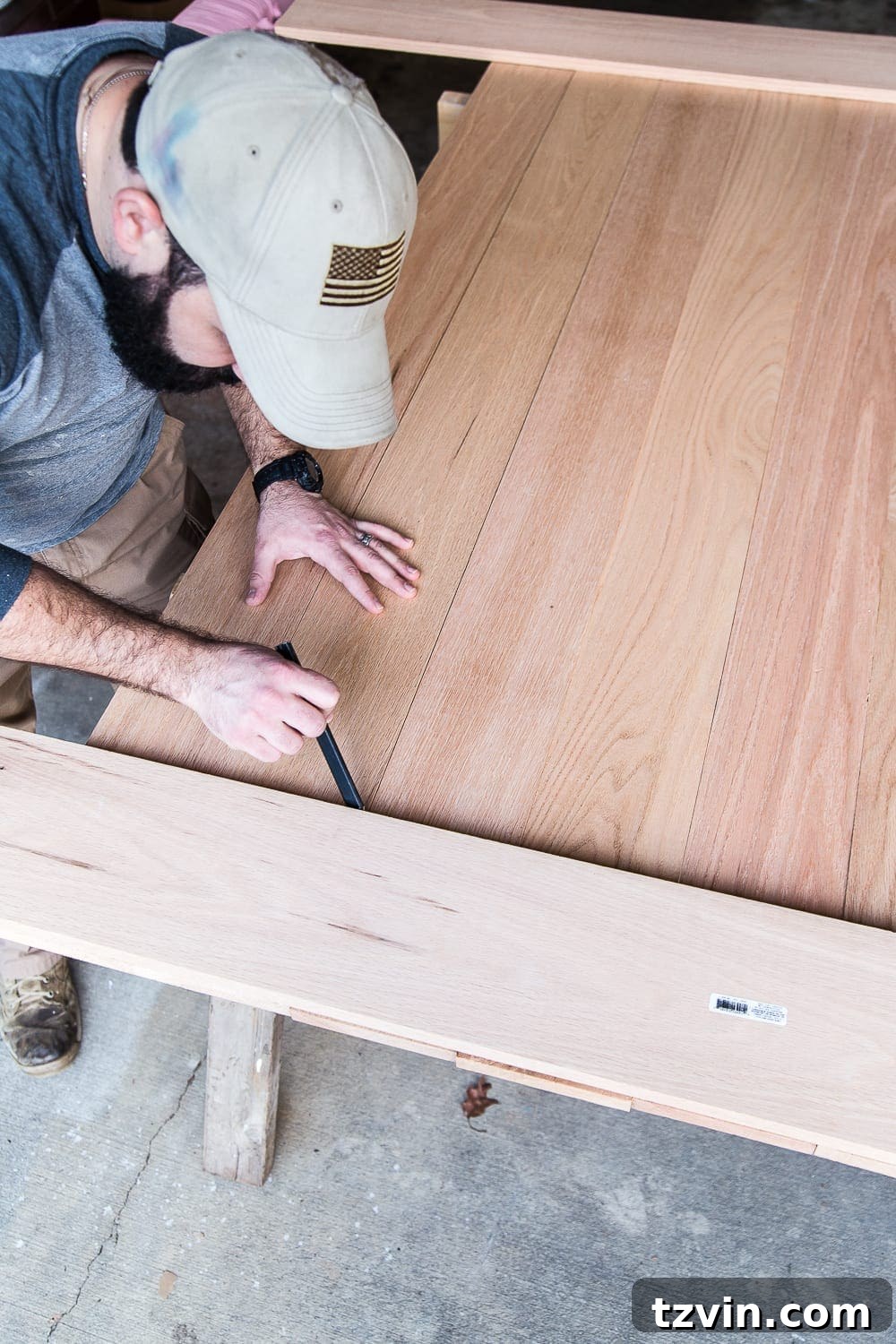 Retrofitted Dining Table: A DIY Project 7 Marking the edges of the table top