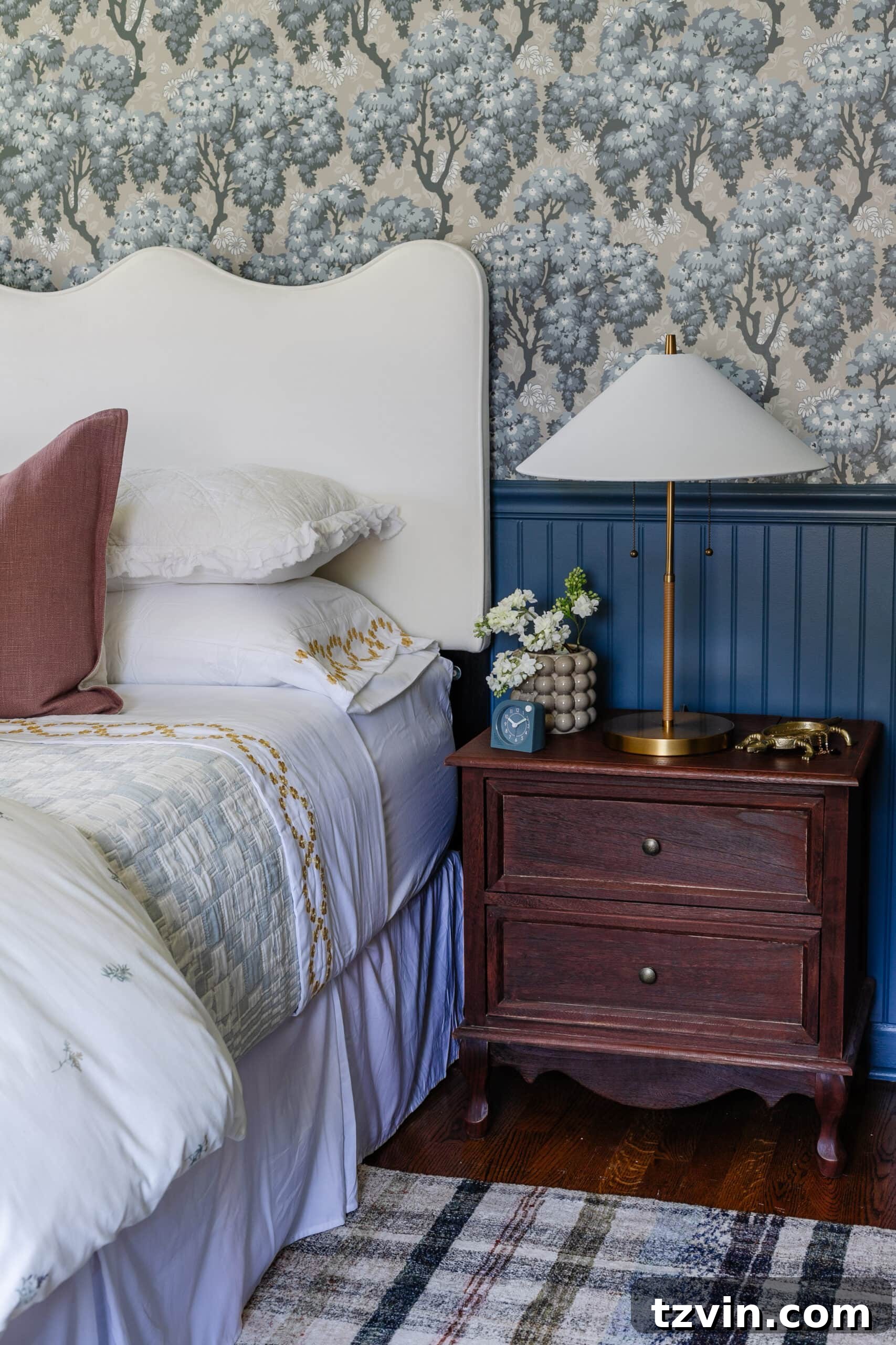 20 Clever Bedside Tables for Compact Bedrooms 6 Short nightstand with hidden charging station