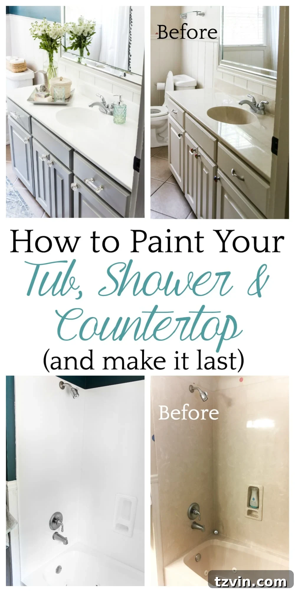 Pin This - How to Paint a Tub, Shower, Countertop, and Sink