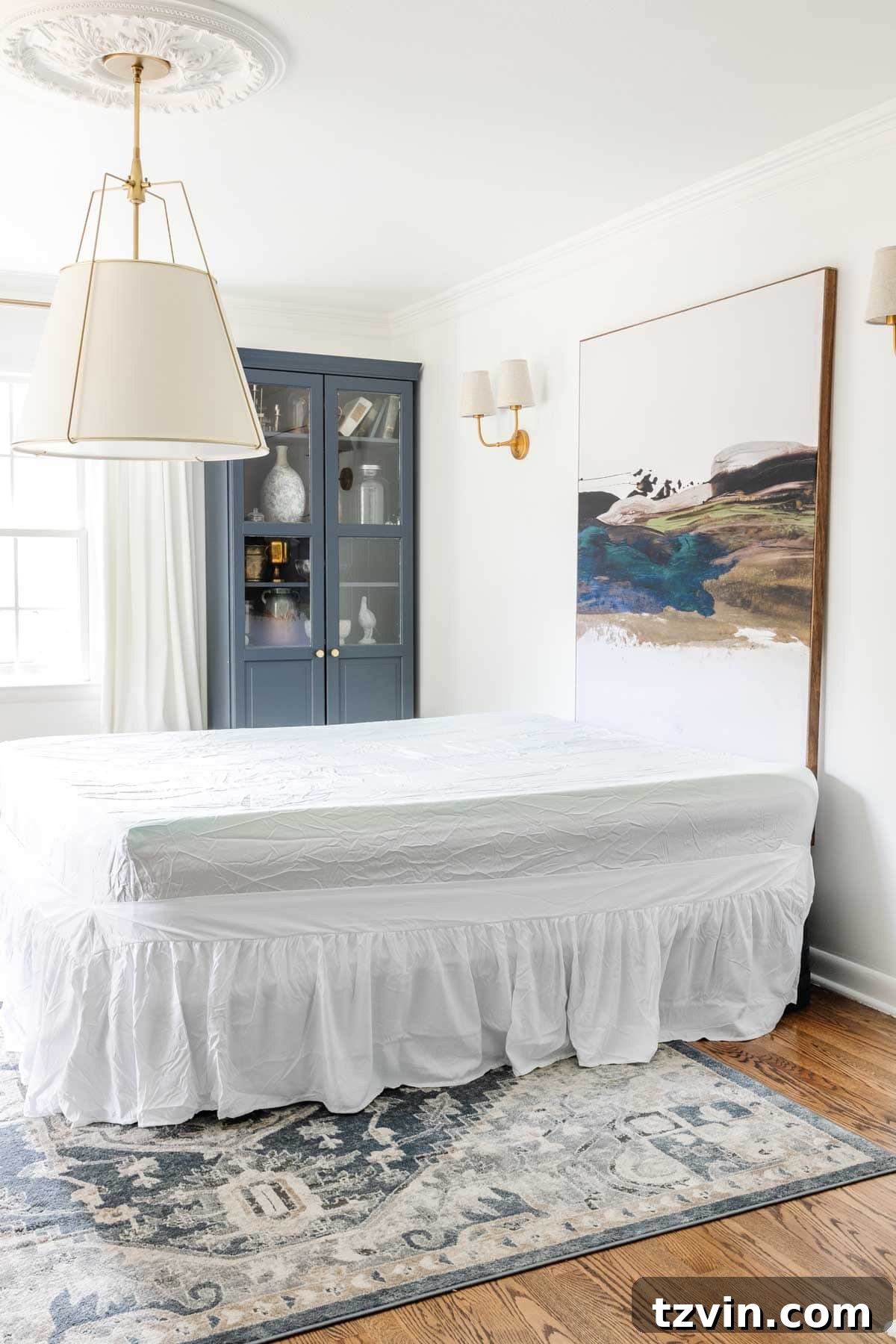 Mastering the Magazine Bed Look 4 Guest room with a bed skirt on an air mattress