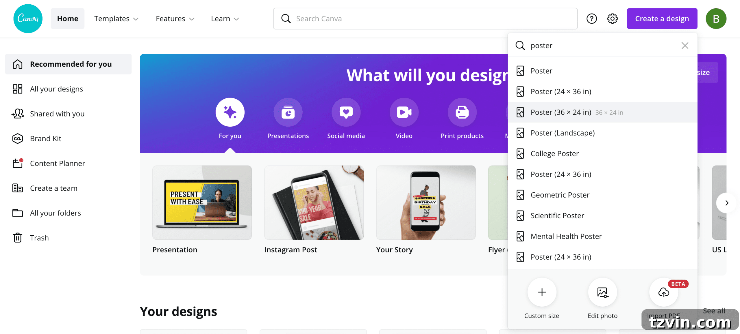 Create Stunning Room Mood Boards with Canva 4 How to initiate a mood board design in the Canva app