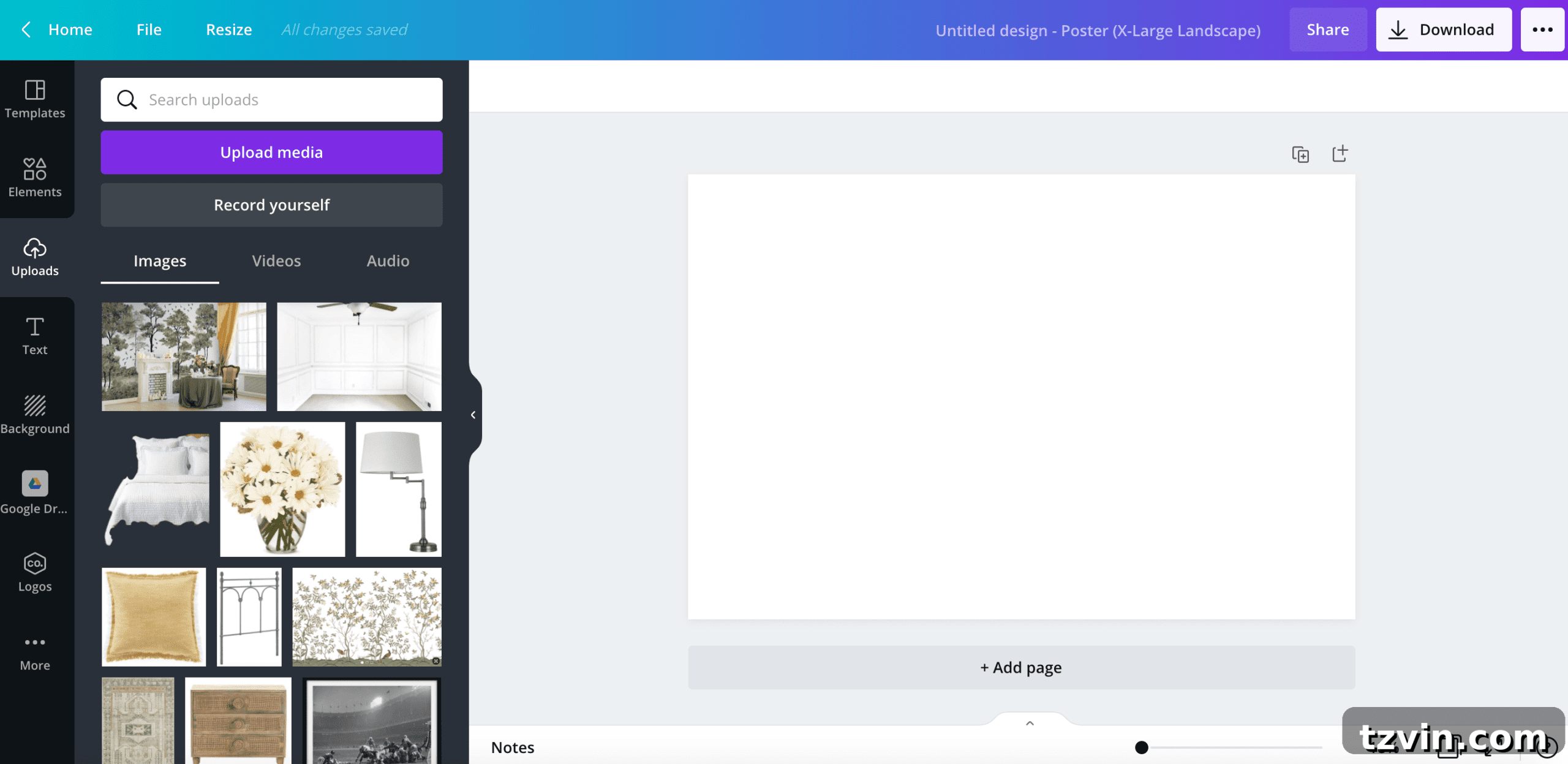 Create Stunning Room Mood Boards with Canva 5 Uploading inspiration images to the Canva app for mood board creation