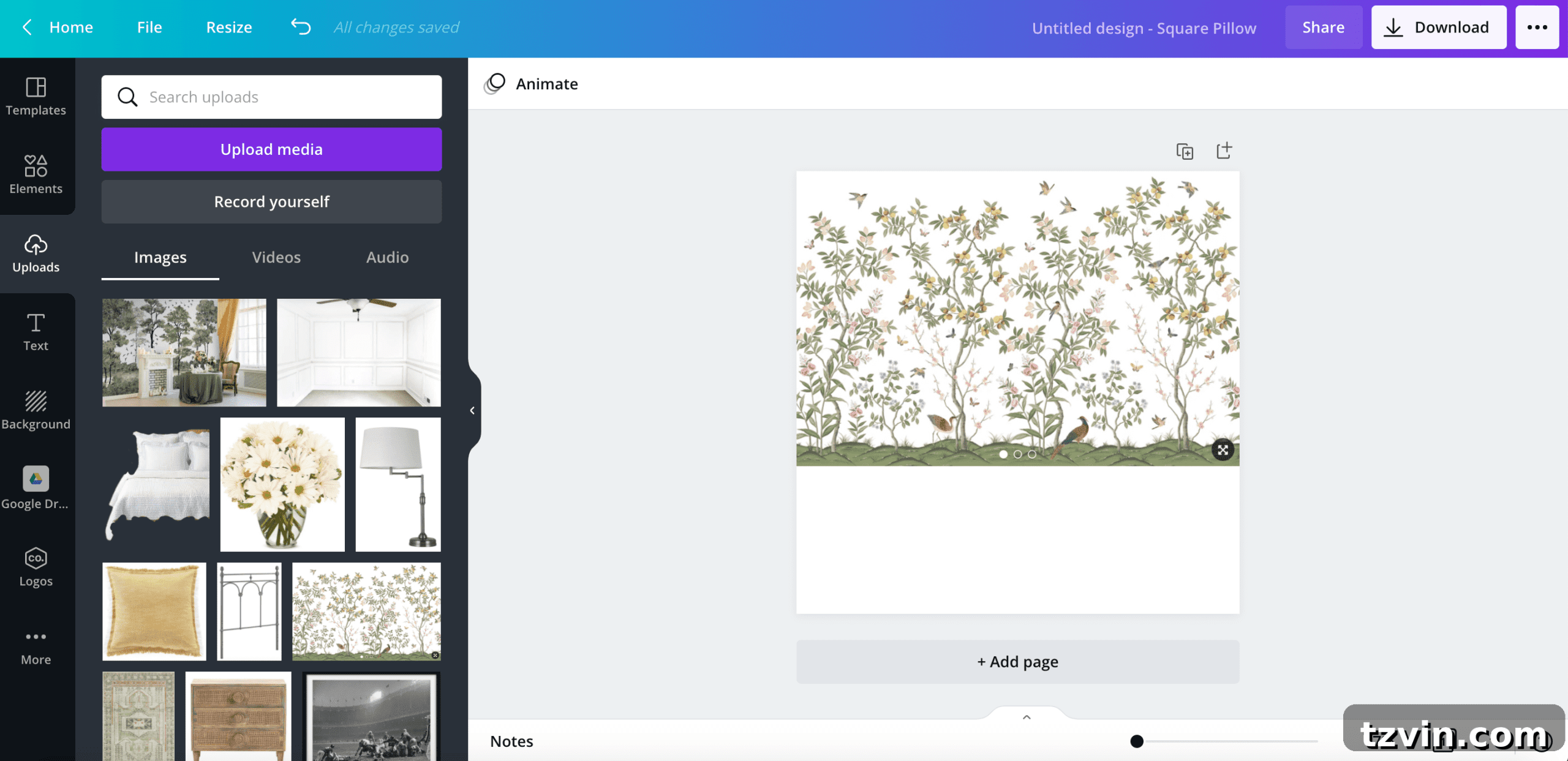 Create Stunning Room Mood Boards with Canva 6 Adding wallpaper to a digital mood board in Canva