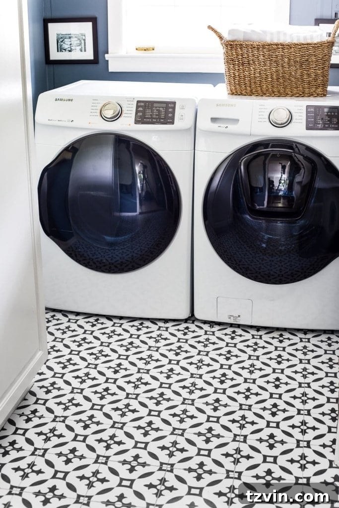 Our Vinyl Tile's 10-Month Durability Test 4 Laundry room vinyl tile Moroccan patterned floor