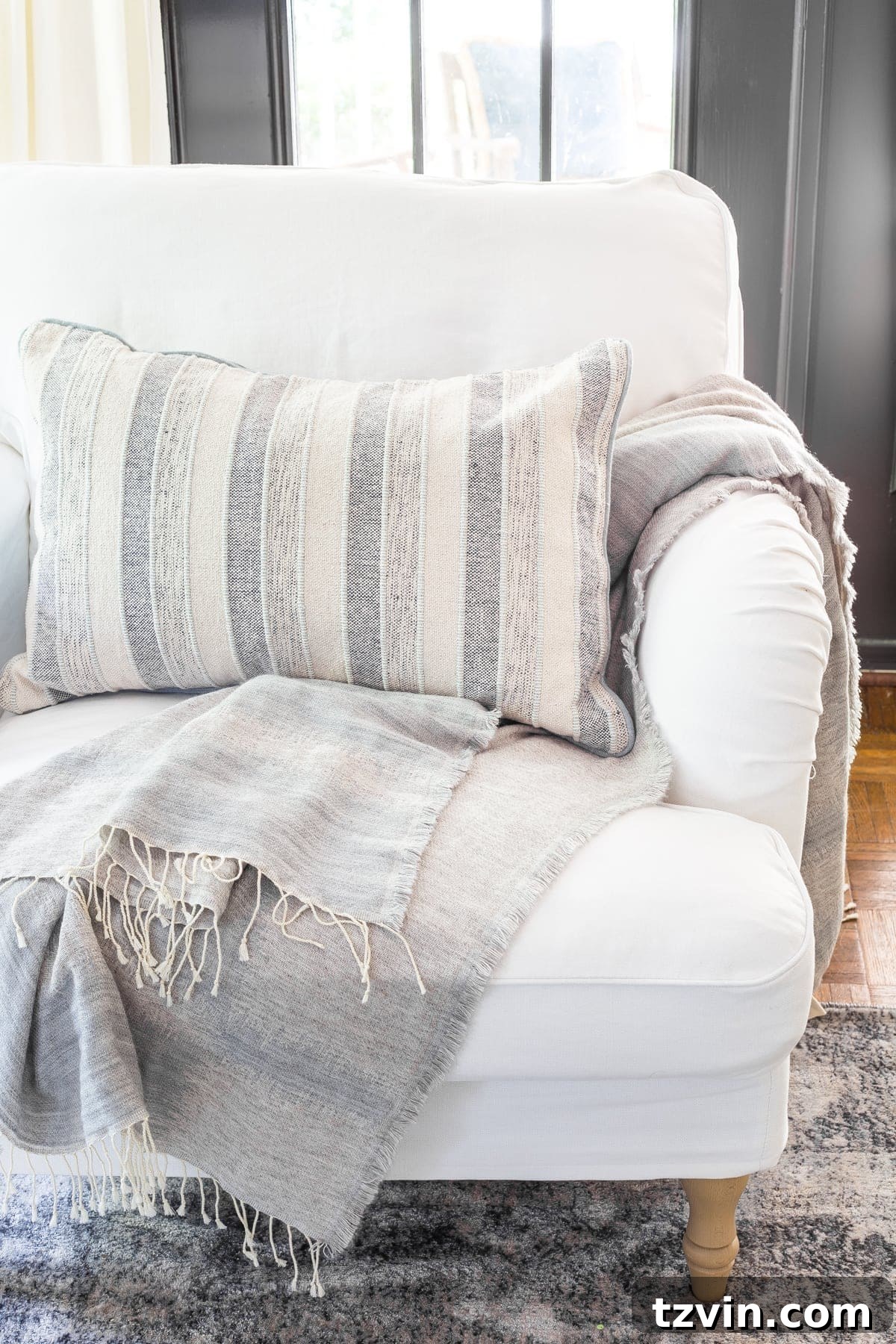 IKEA Stocksund armchair with custom Bemz slipcover