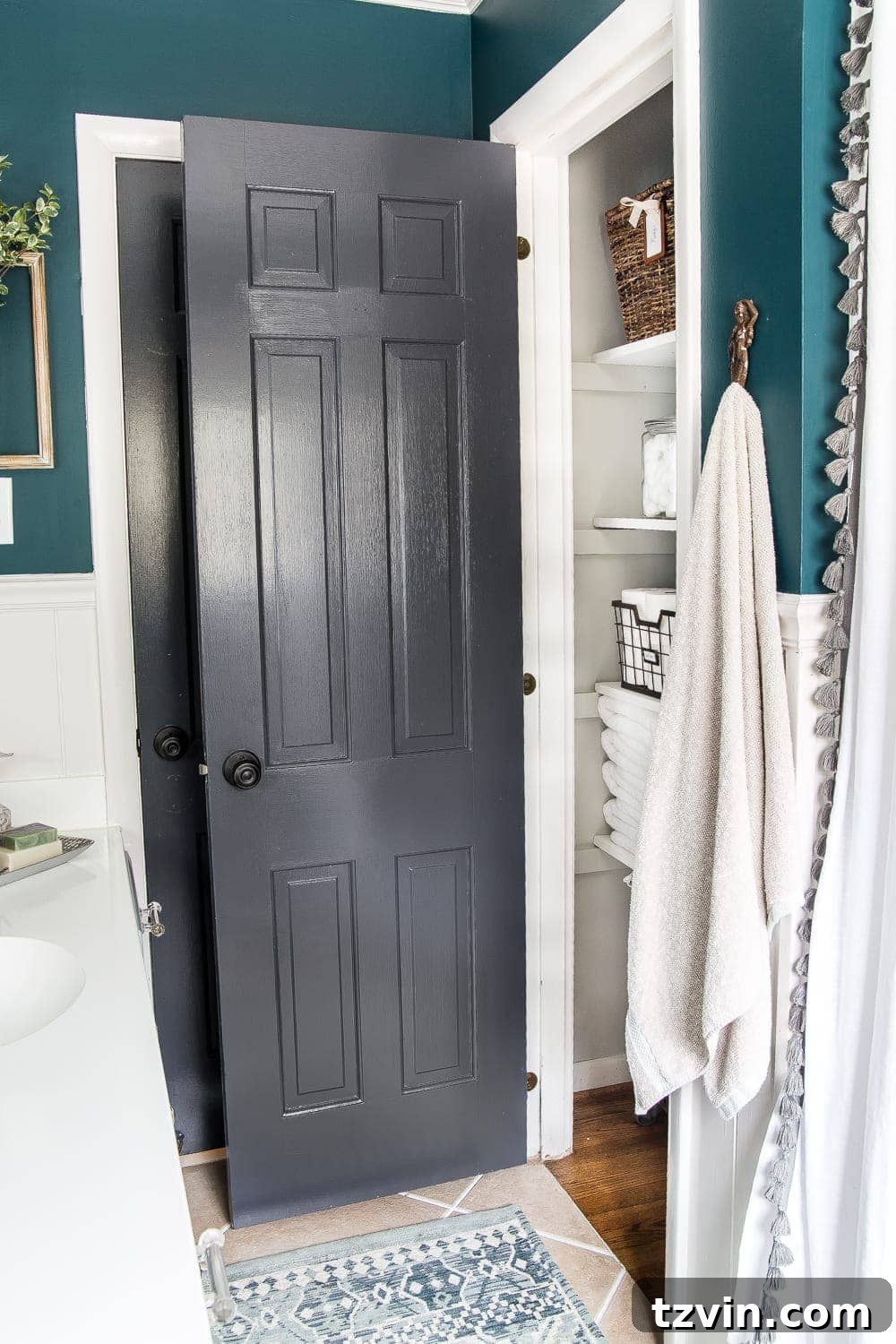 kid-friendly home - black doors for hiding dirty hand prints