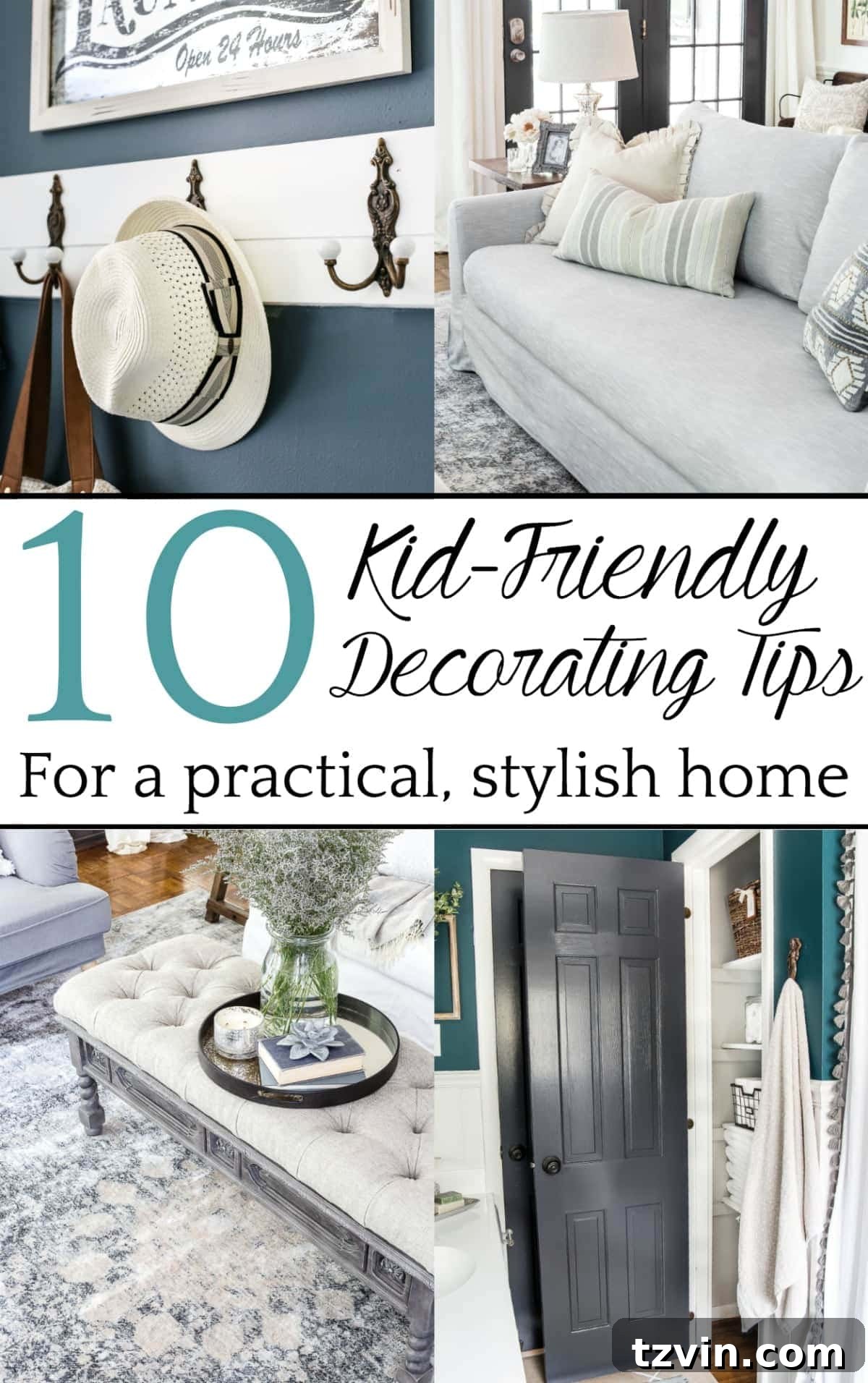 Decorating tips for making your home durable, accessible, and practical yet still stylish when you have kids.