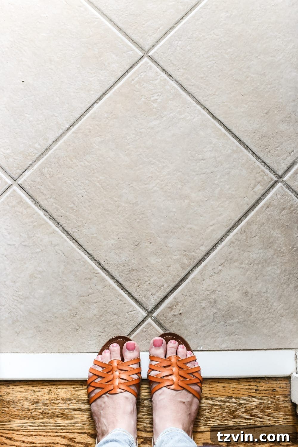 Kitchen Floor Refresh Memory Foam Comfort and Grout Rejuvenation 5 Bathroom tile grout before and after refresh with a grout pen