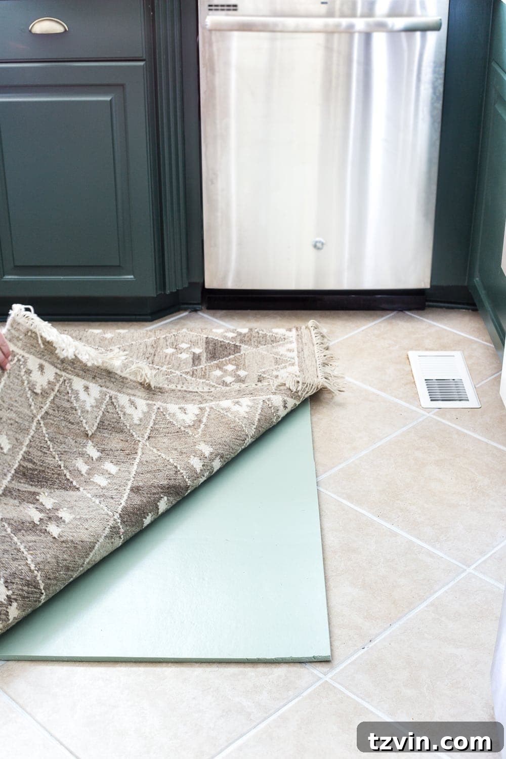 Kitchen Floor Refresh Memory Foam Comfort and Grout Rejuvenation 7 Layered memory foam kitchen rug providing comfort on hard tile floors
