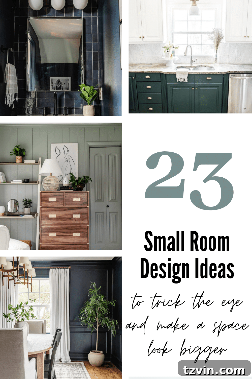 23 Smart Hacks to Make Your Small Room Feel Instantly Bigger 2 Small room design tricks for decorating, furniture selecting, choosing paint colors, and utilizing function to make a space look bigger.