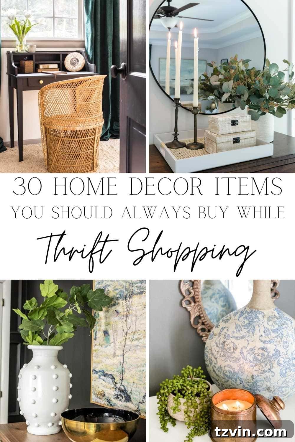 30 Must-Have Home Decor Treasures from Thrift Stores 2 A round-up of 30 of the most common items to buy while thrift shopping that can be transformed into home decor using a few simple changes.
