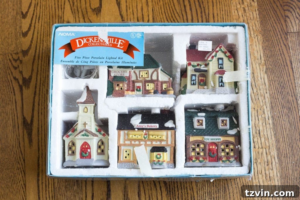 30 Must-Have Home Decor Treasures from Thrift Stores 12 Old Christmas villages, a must-have thrift store staple for festive decor, before transformation.