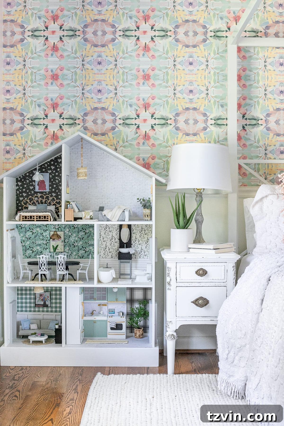 30 Must-Have Home Decor Treasures from Thrift Stores 32 A thrifted dollhouse after a creative makeover, showing its transformed potential.