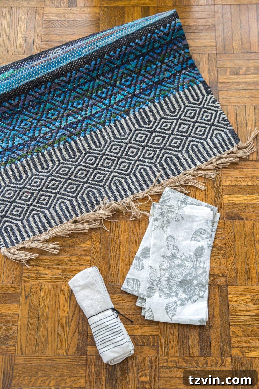 30 Must-Have Home Decor Treasures from Thrift Stores 34 Rugs, napkins, and tea towels bought while thrift shopping, ready for repurposing into pillows.