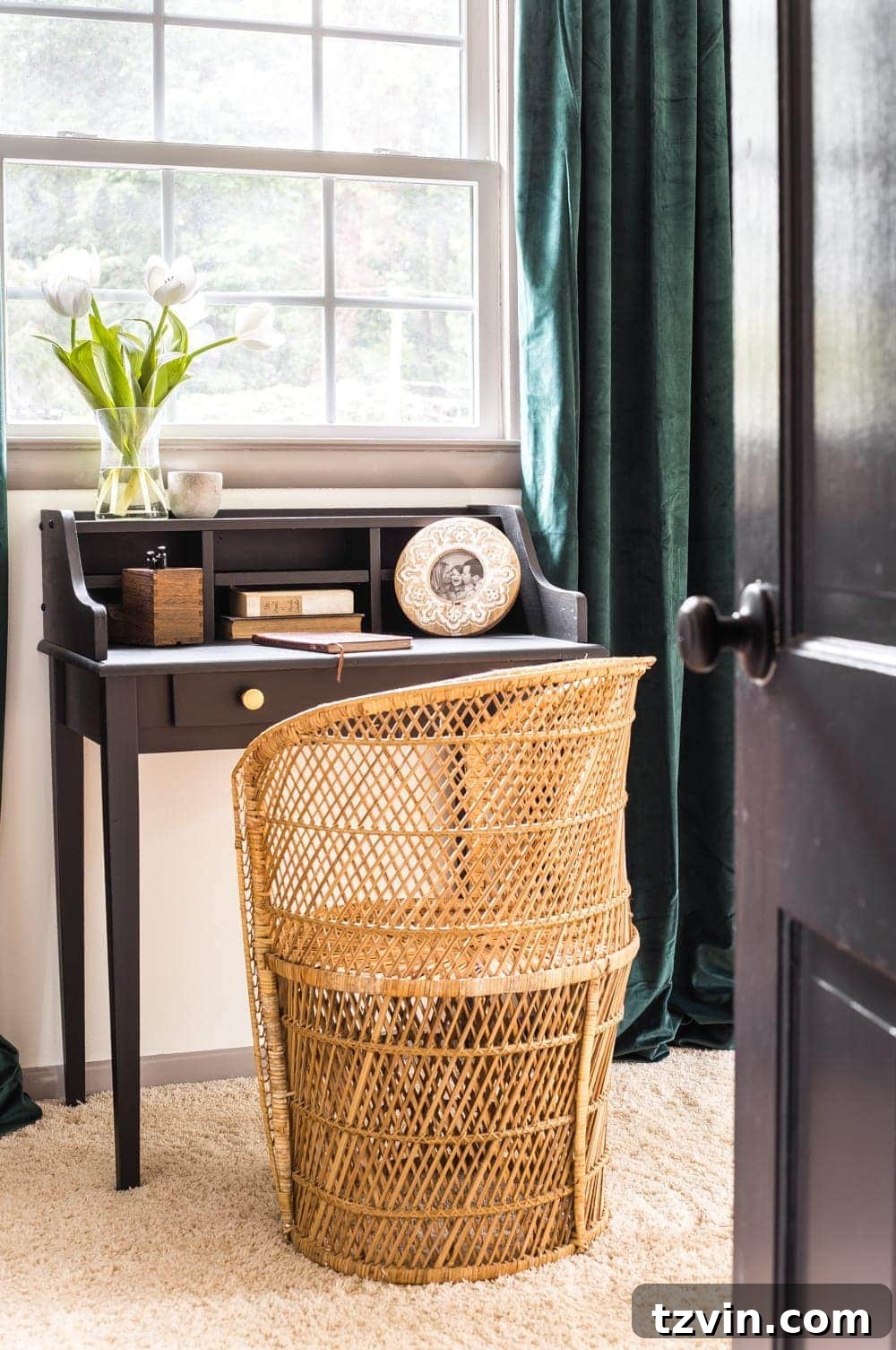 30 Must-Have Home Decor Treasures from Thrift Stores 47 A writing desk, successfully transformed from a thrift store find, ready for use.